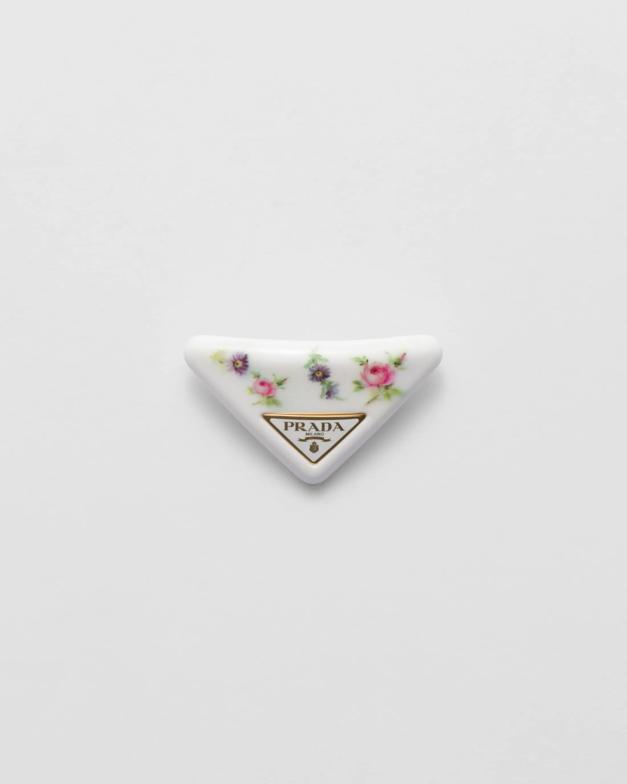 Prada Plexiglas and metal hair clip White/alabasterpink Flash Sale