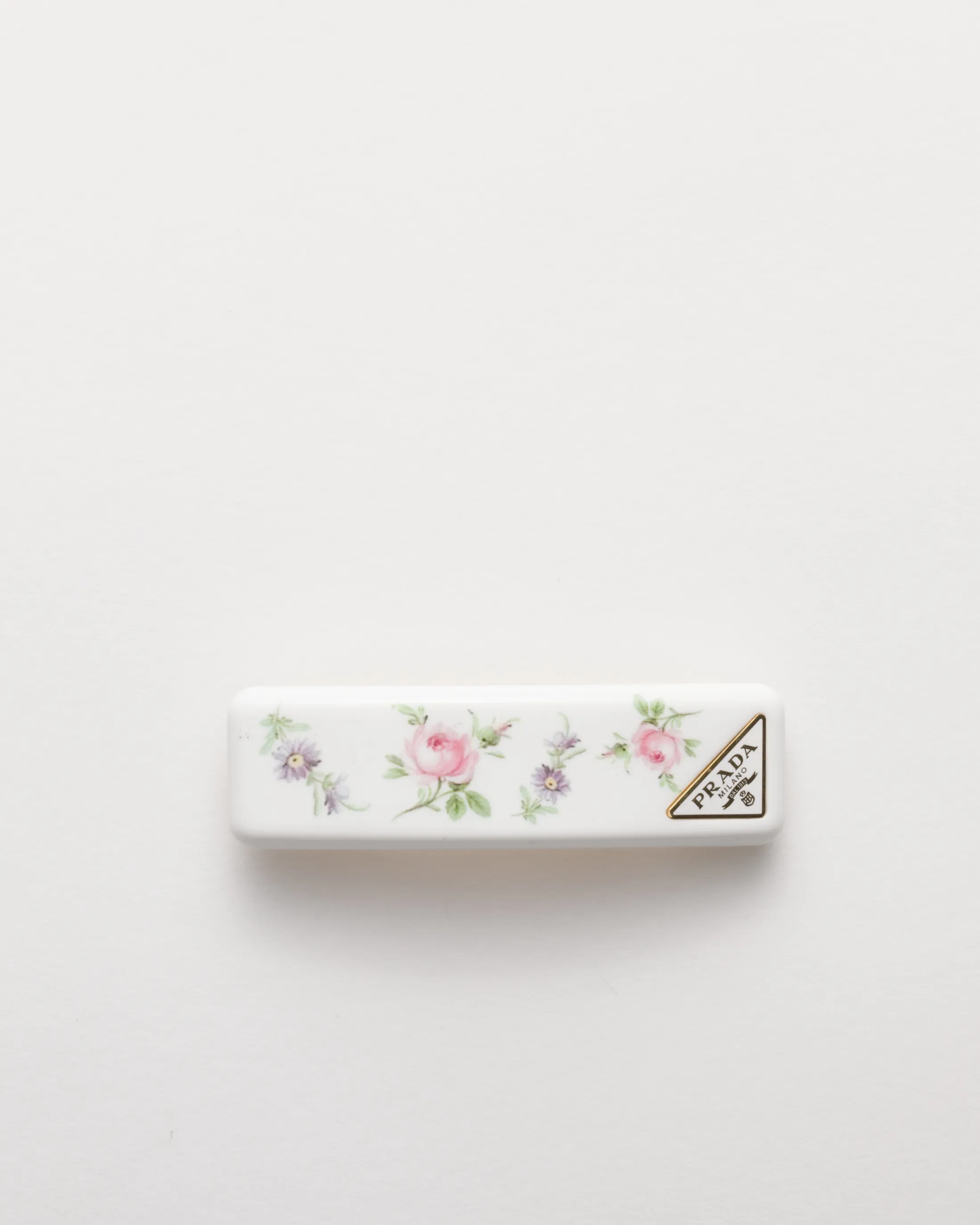 Prada Plexiglas and metal hair clip White/alabasterpink Outlet