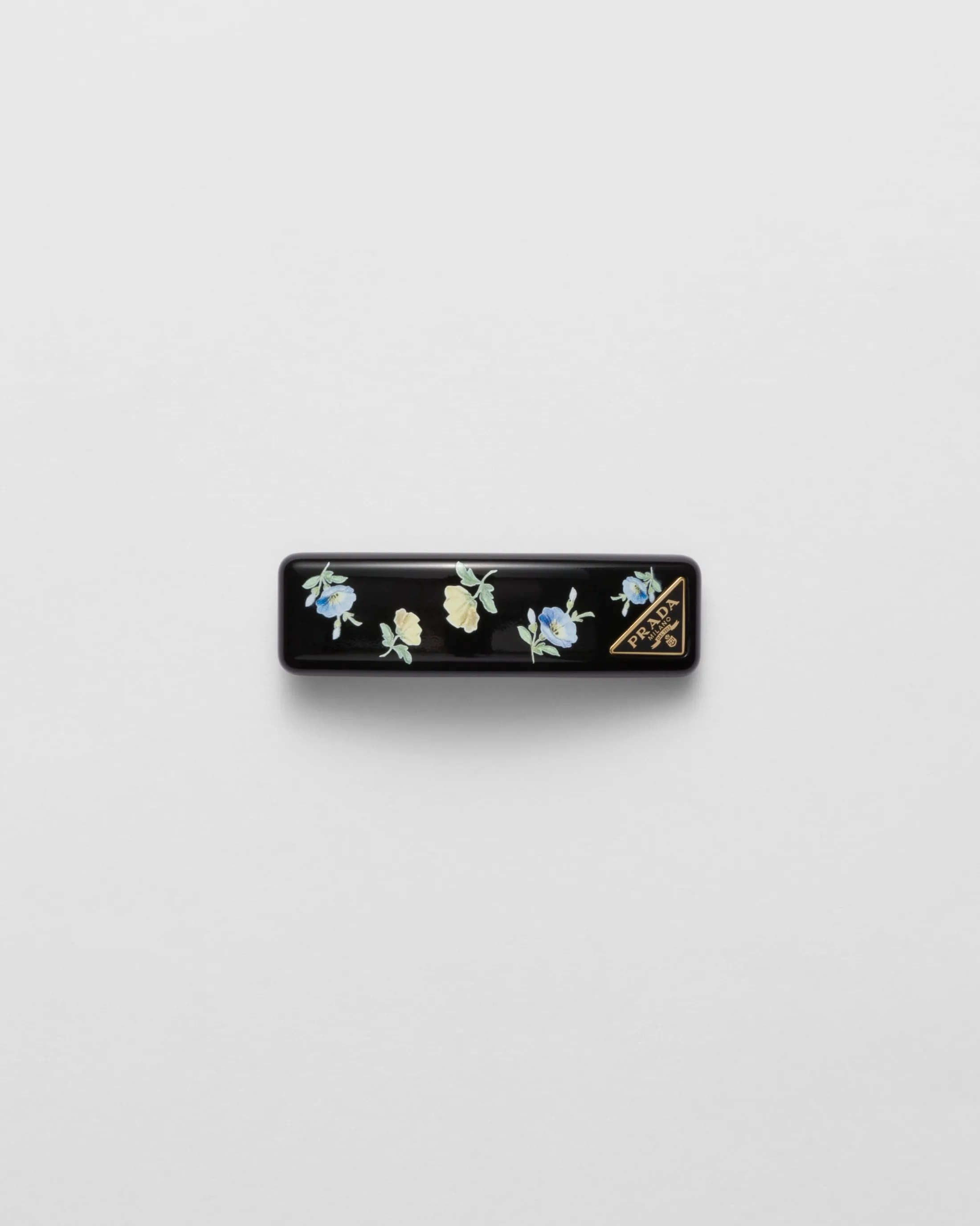 Prada Plexiglas and metal hair clip Black/lightblue Flash Sale