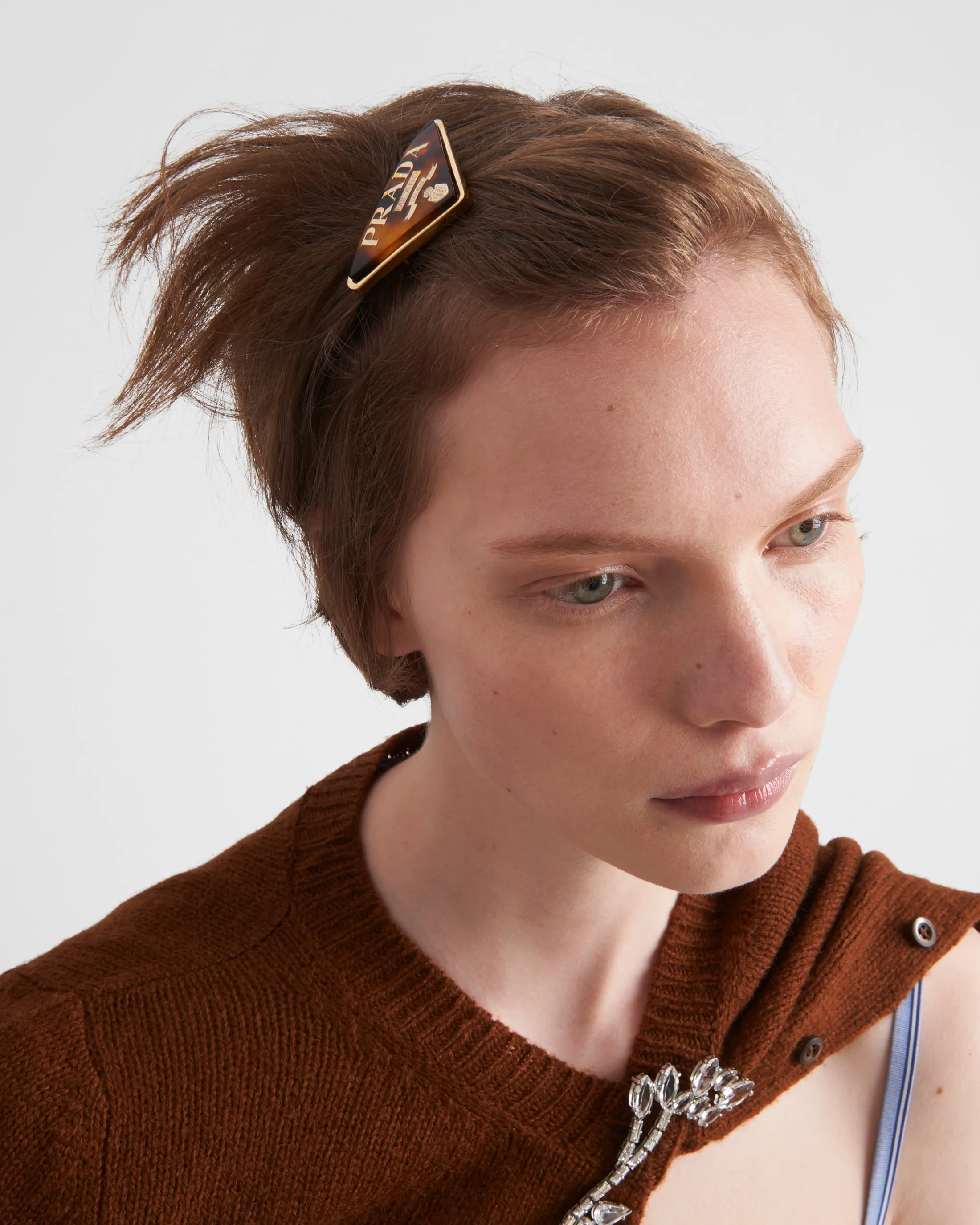 Prada Plexiglas and metal hair clip Honey/tortoiseshell Best Sale