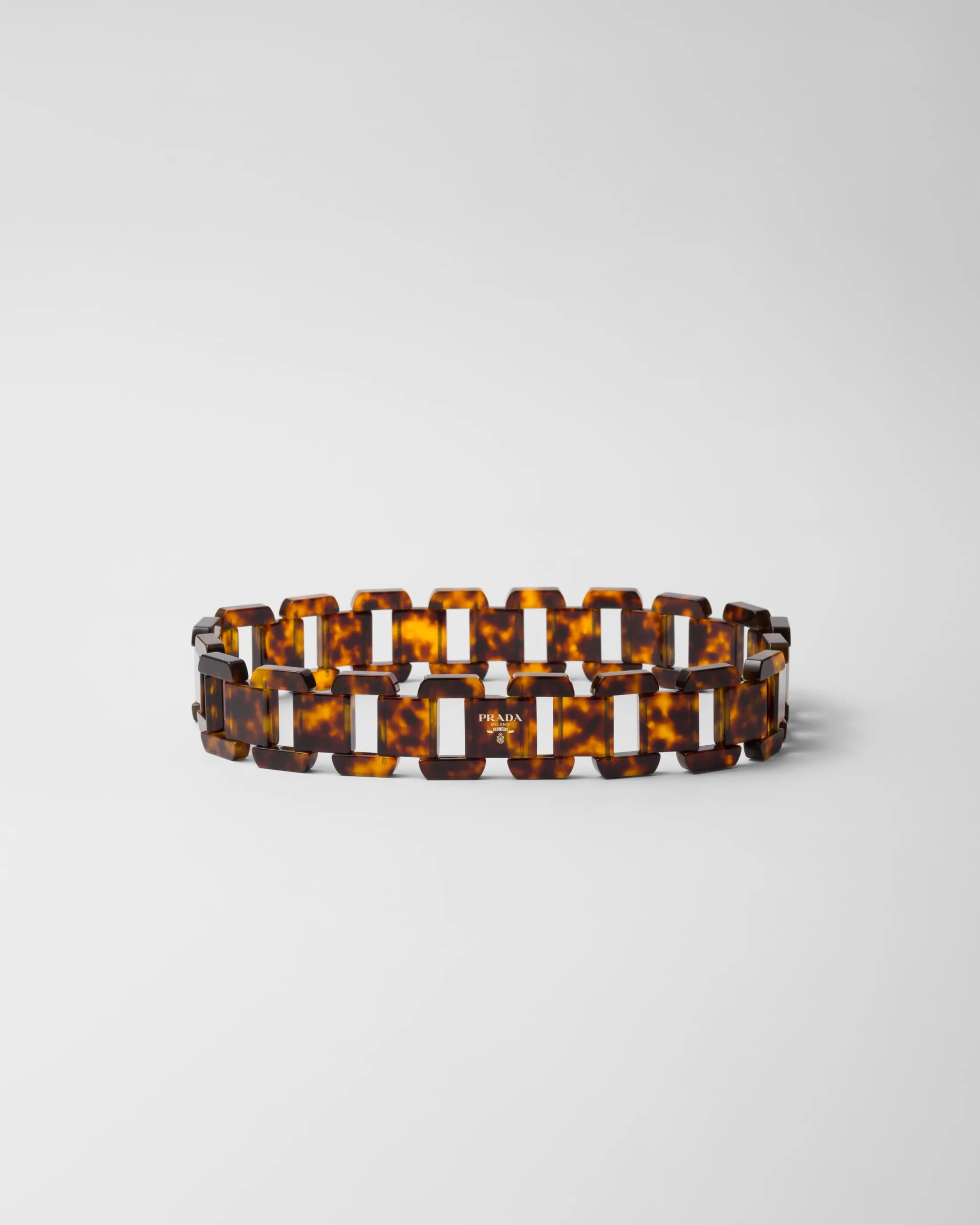 Prada Plexiglas belt Honey/tortoiseshell Best