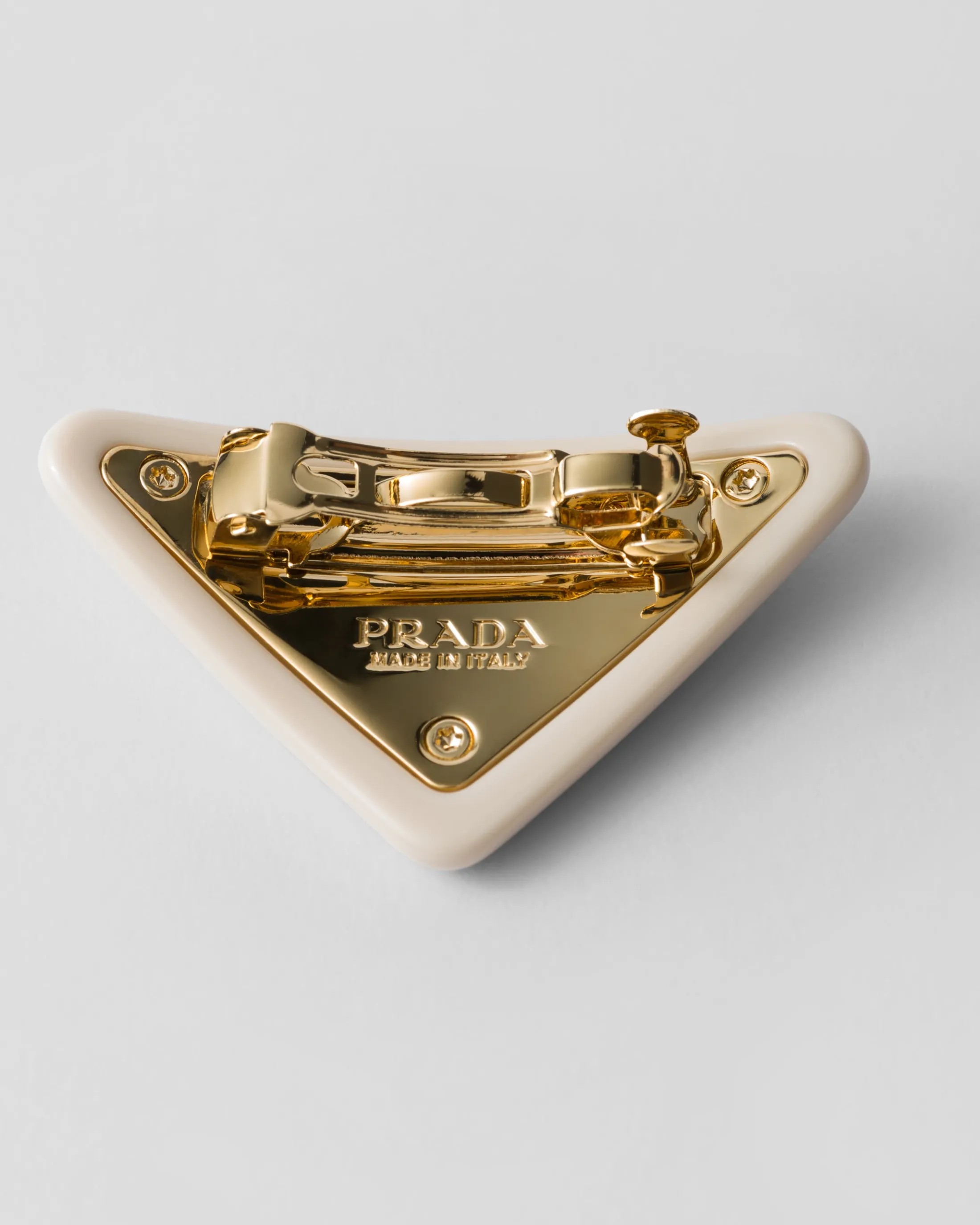 Prada Plexiglas hair clip Ivory Best Sale