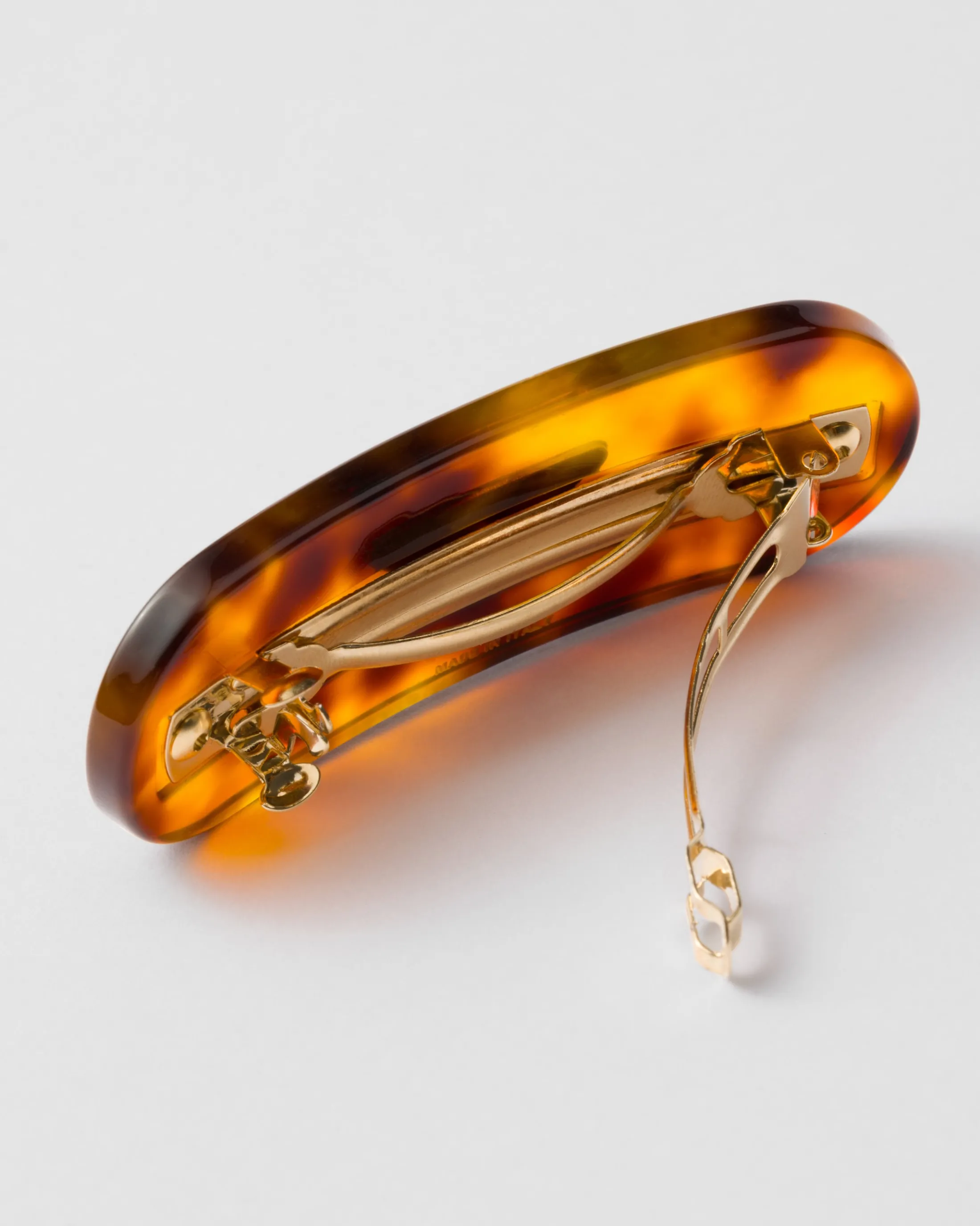 Prada Plexiglas hair clip Honey/tortoiseshell New