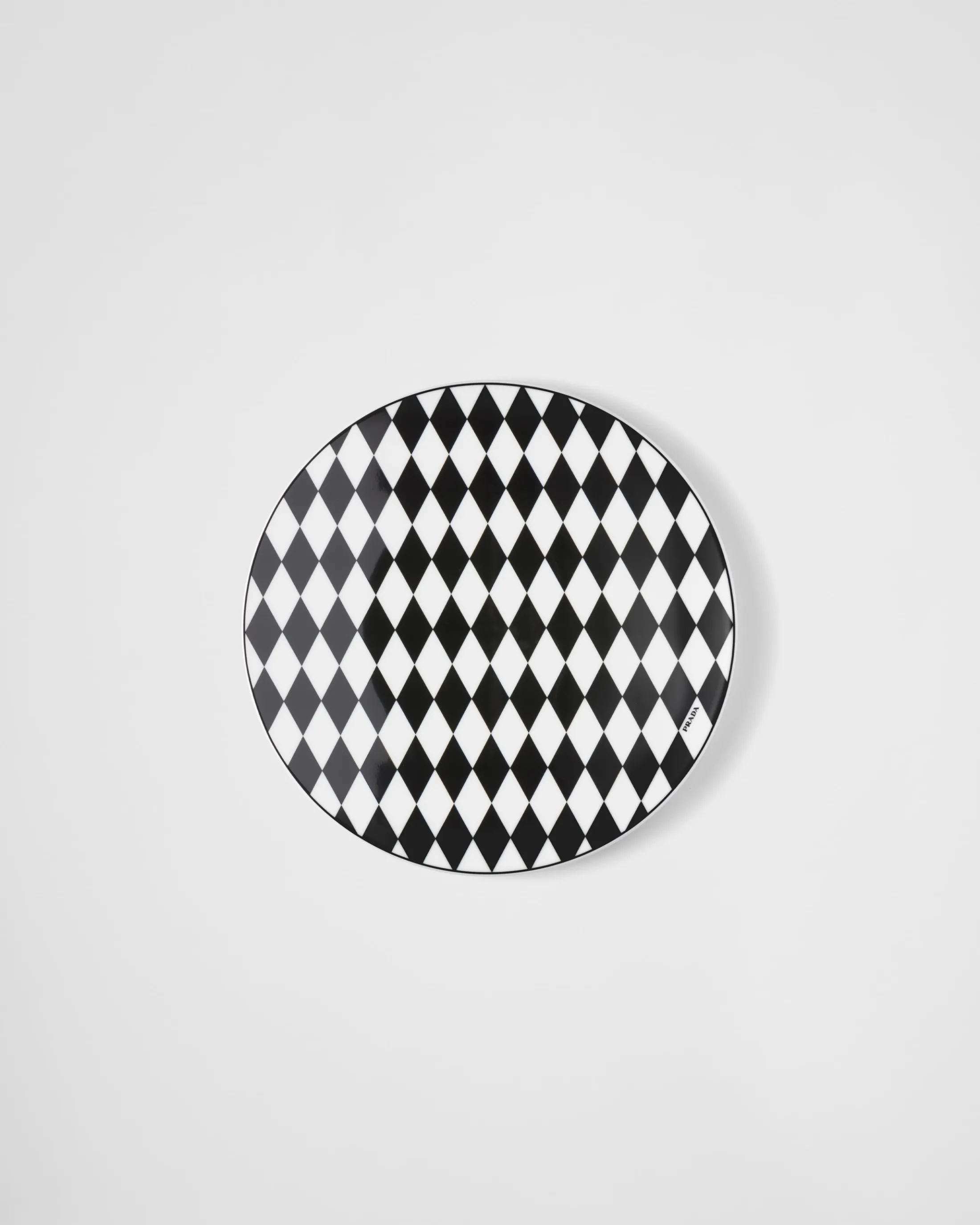 Prada Porcelain charger plate - Checkerboard White/black Cheap