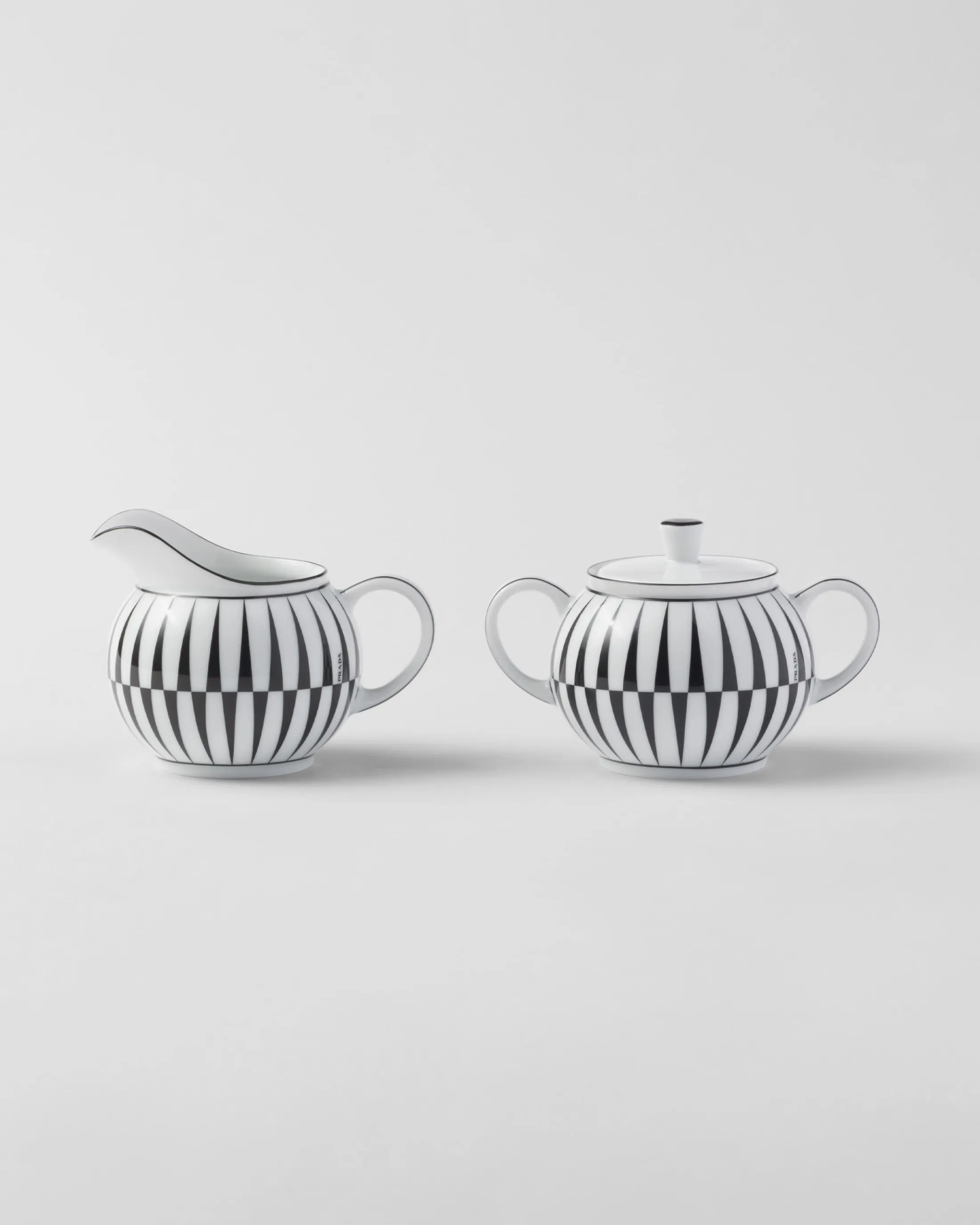 Prada Porcelain milk jug and sugar bowl set - Stripes White/black Best Sale