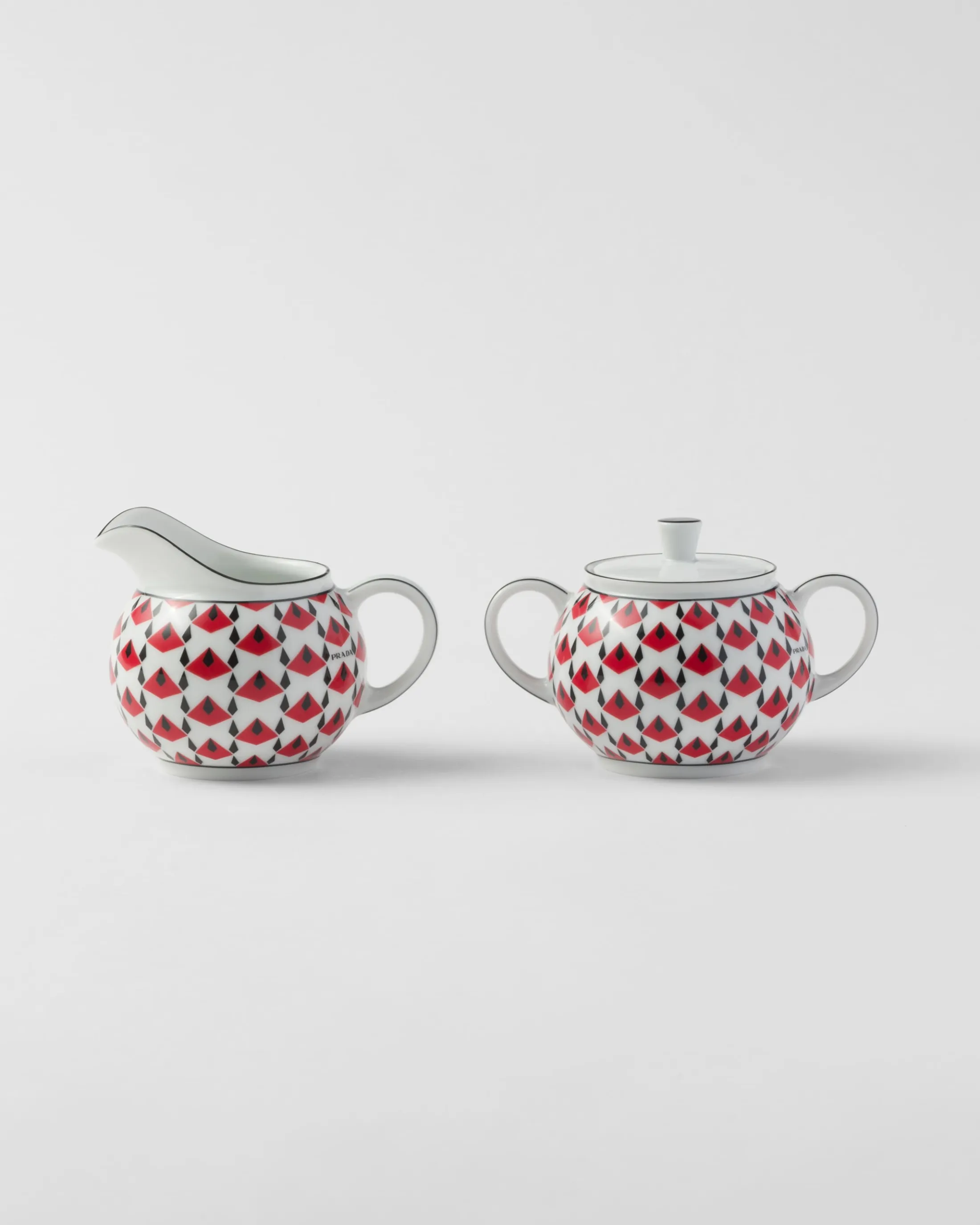 Prada Porcelain milk jug and sugar bowl set - Vienna Red Black/red Best