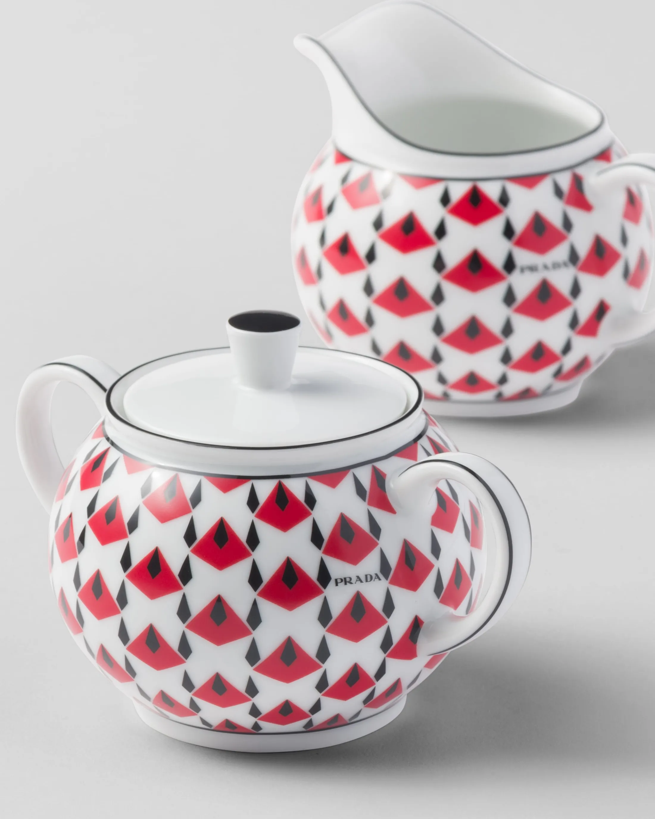 Prada Porcelain milk jug and sugar bowl set - Vienna Red Black/red Best