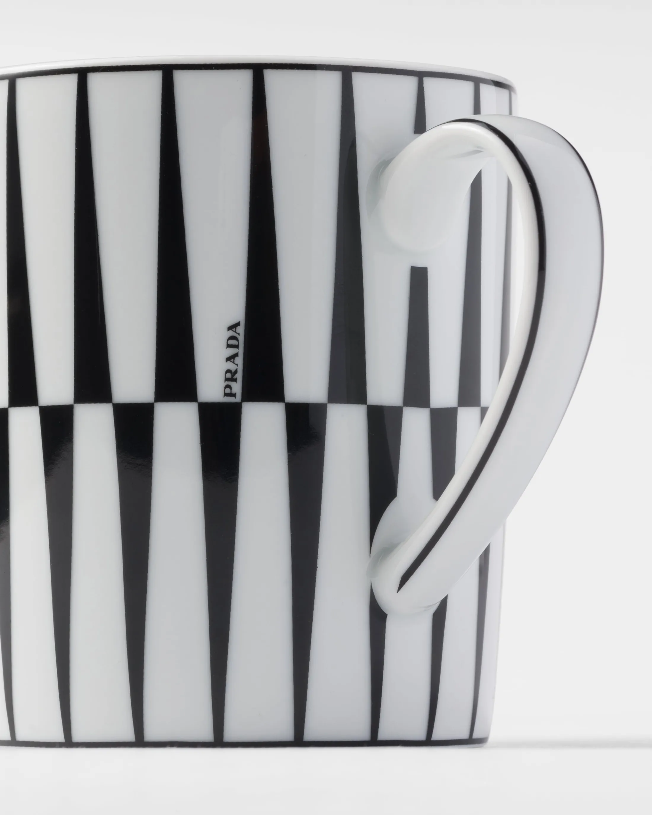 Prada Porcelain mug - Stripes White/black Online