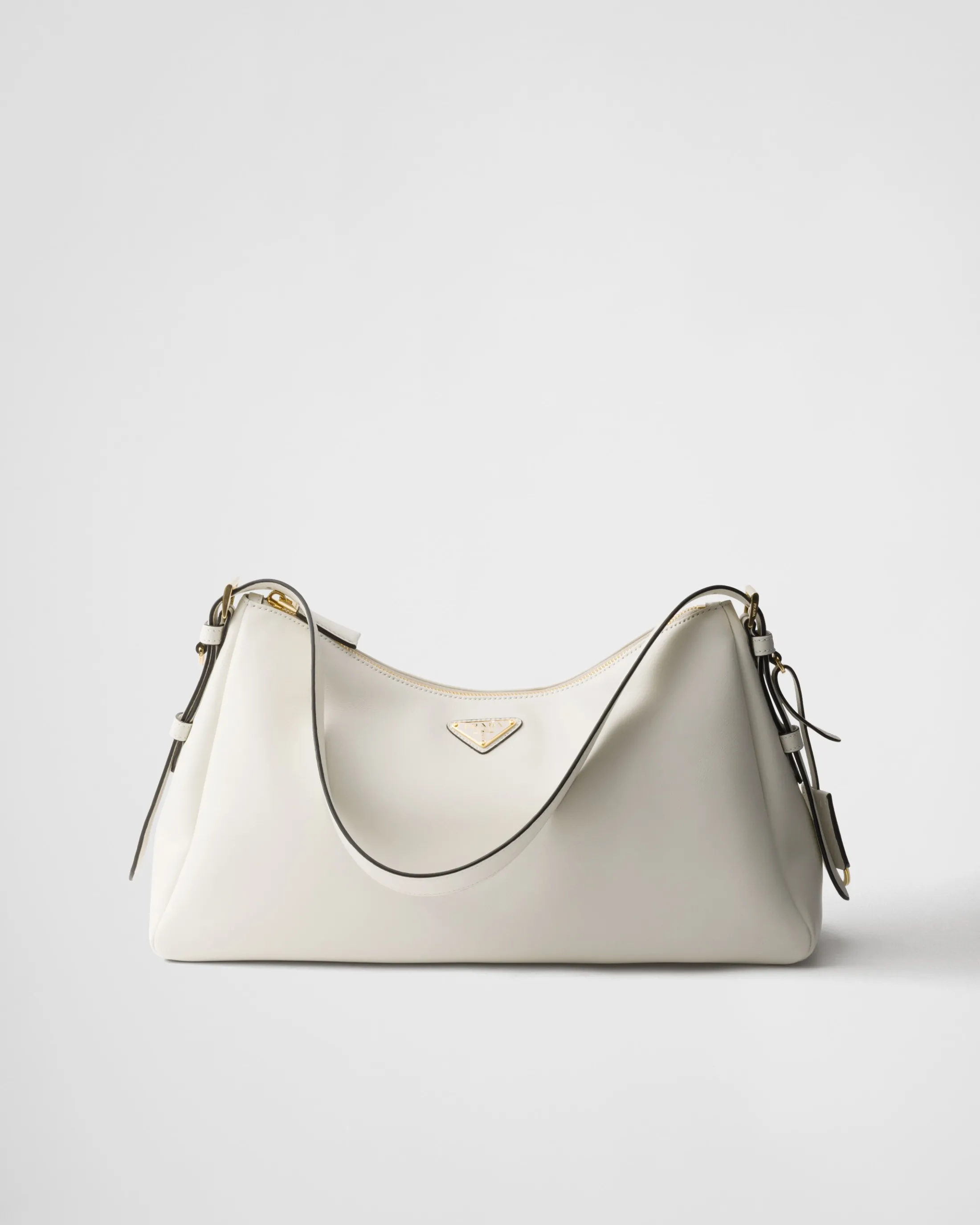 Prada Aimée large leather shoulder bag White Hot