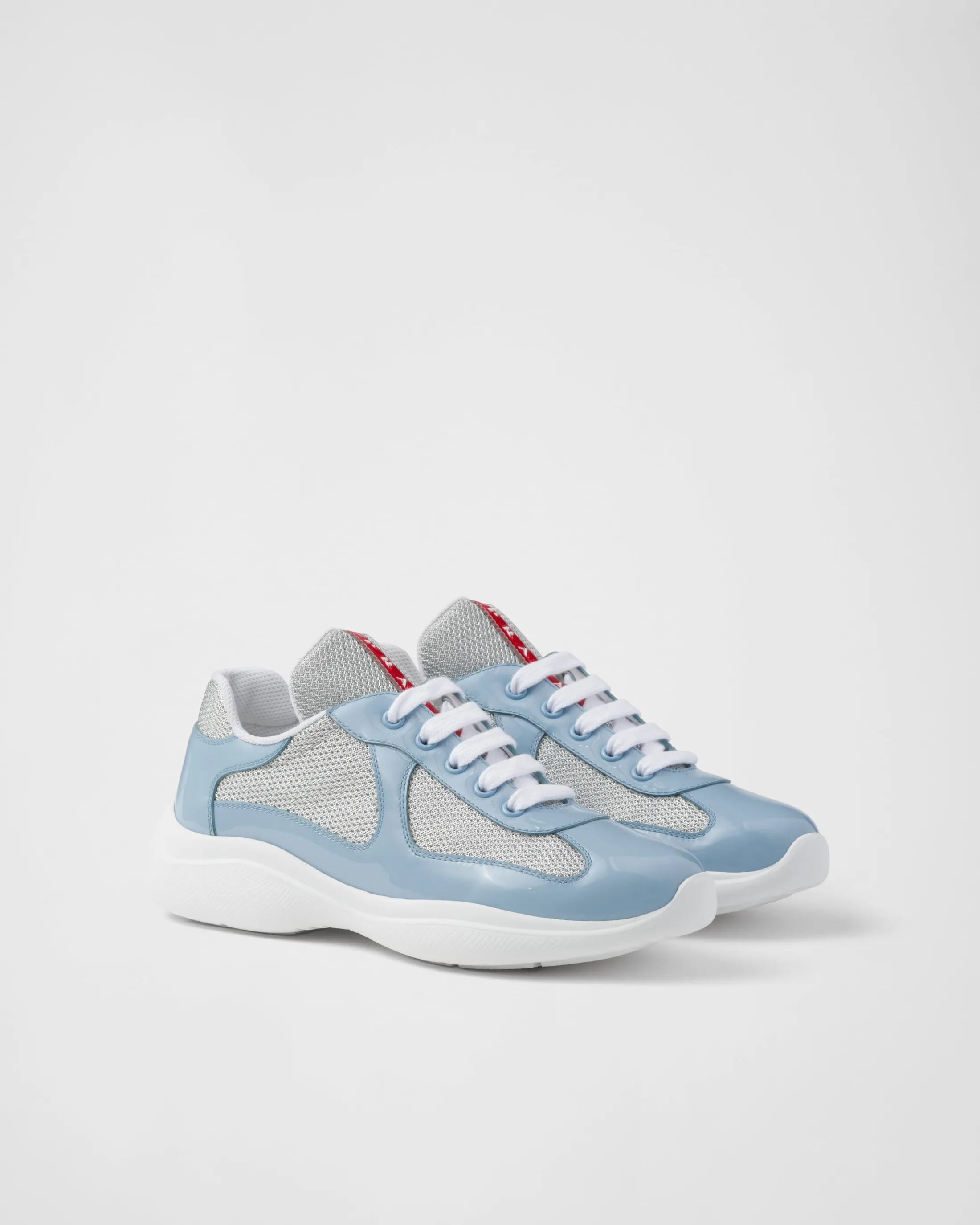 Prada America's Cup biker fabric sneakers Lightblue Outlet