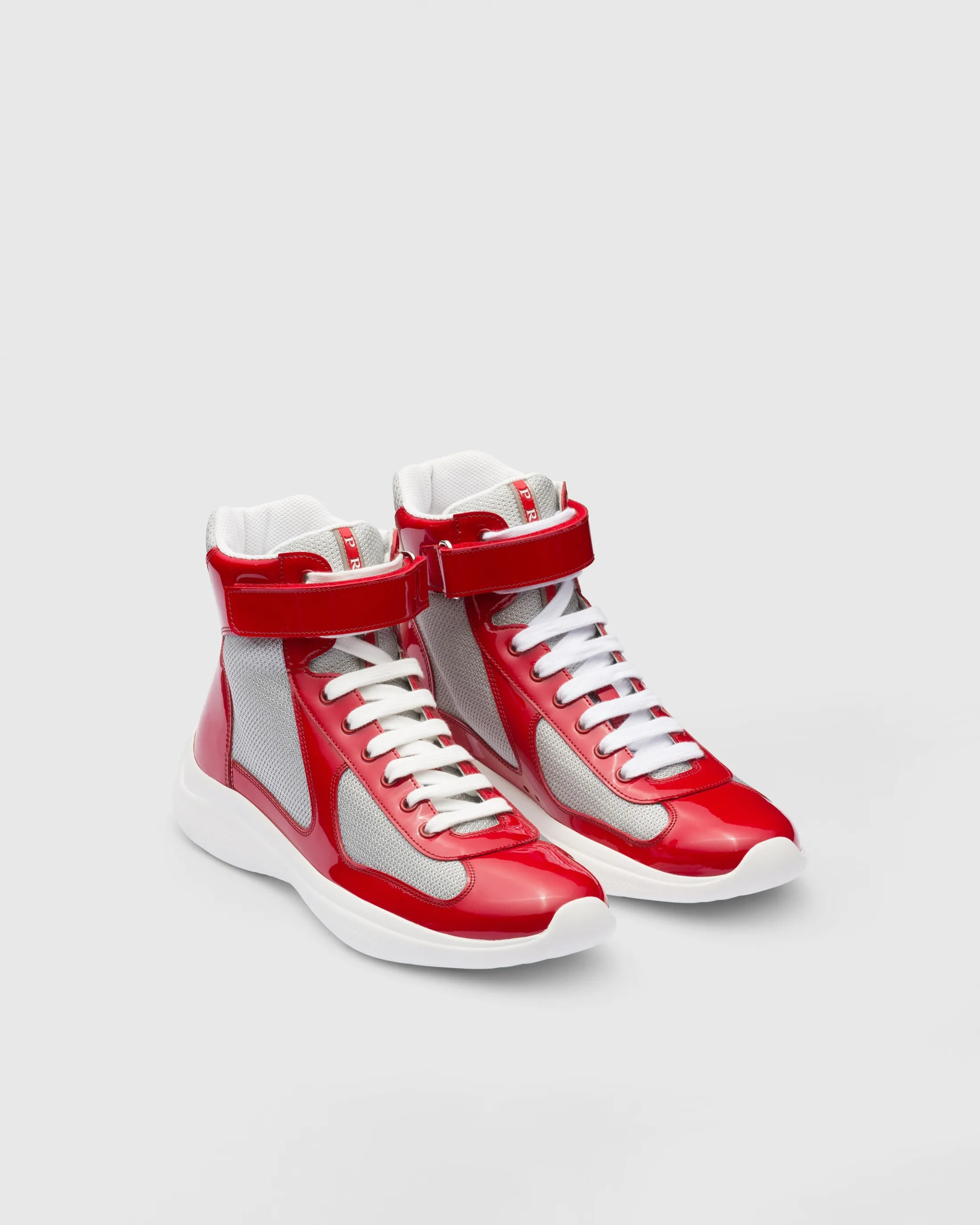 Prada America’s Cup high-top sneakers Red/silver Hot