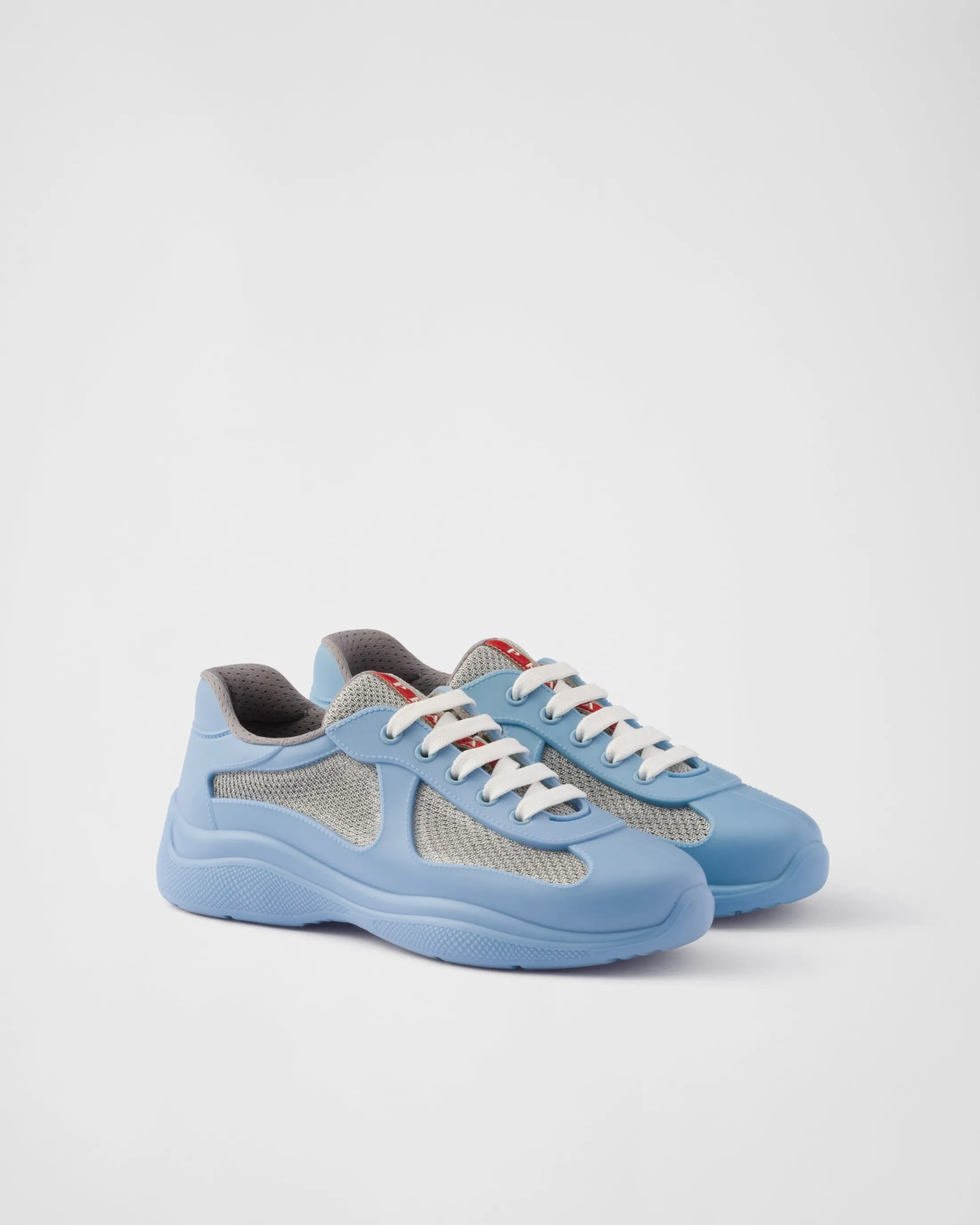 Prada America's Cup Soft rubber and bike fabric sneakers Lightblue Best