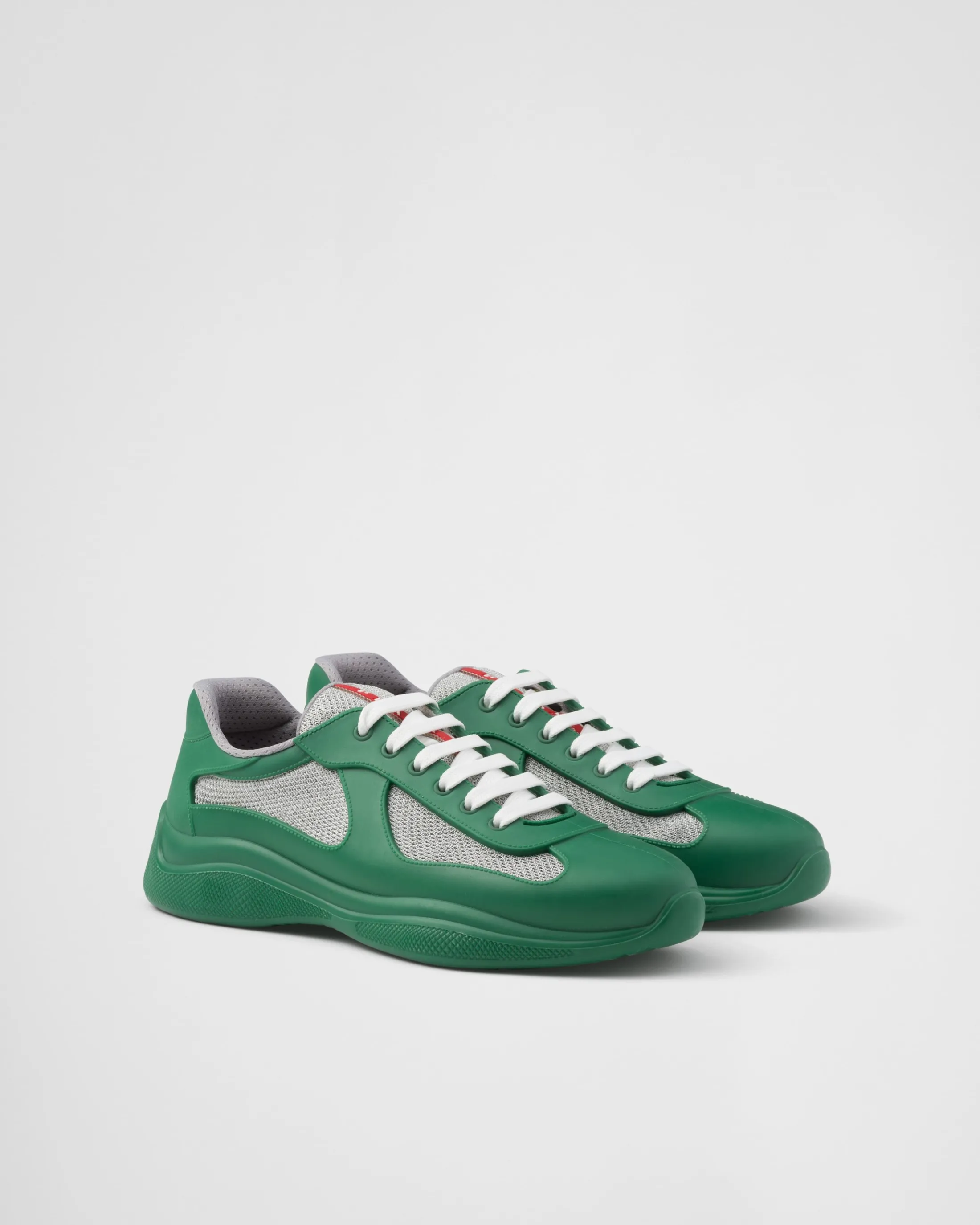 Prada America's Cup Soft rubber and bike fabric sneakers Green Store