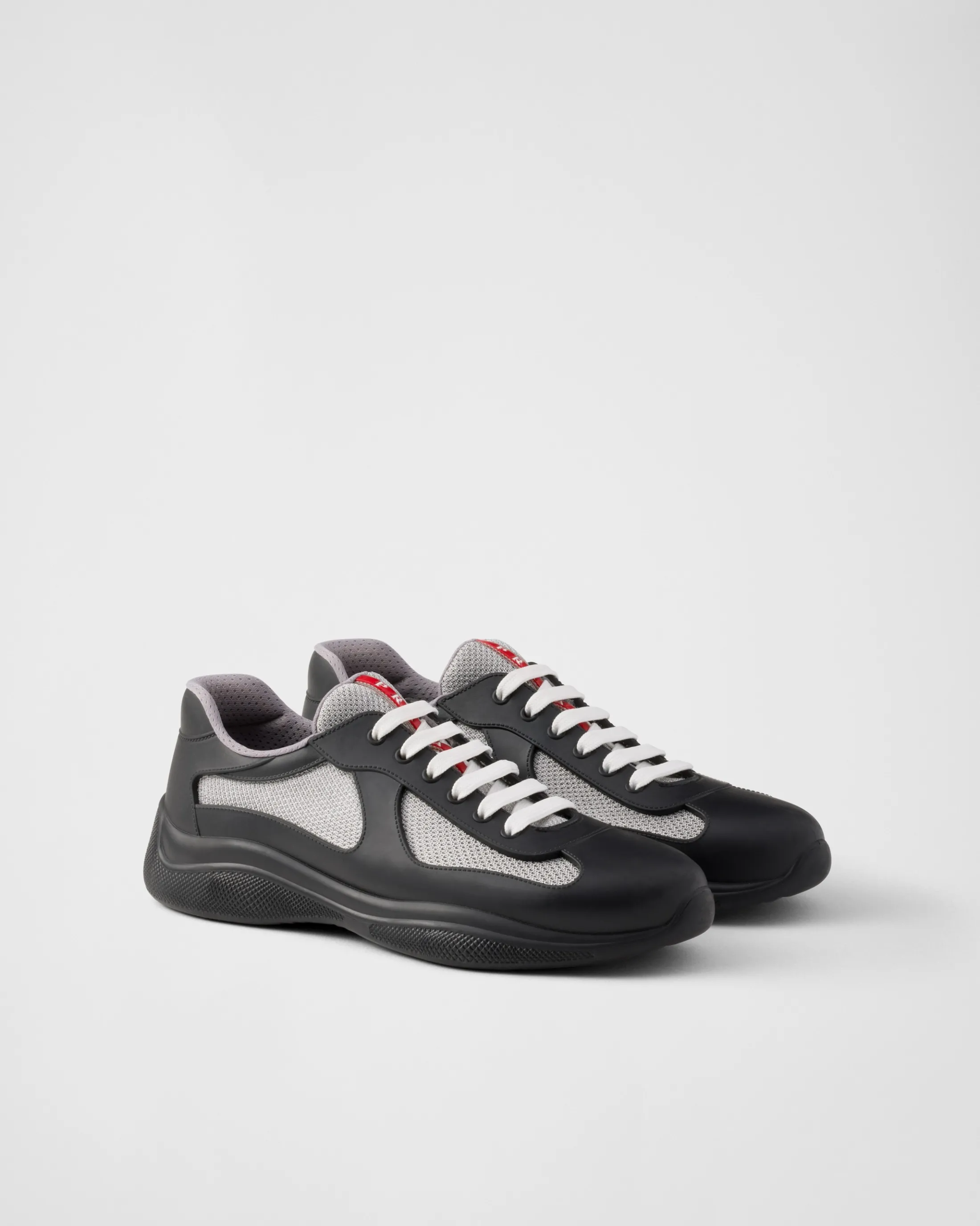 Prada America's Cup Soft rubber and bike fabric sneakers Black Sale