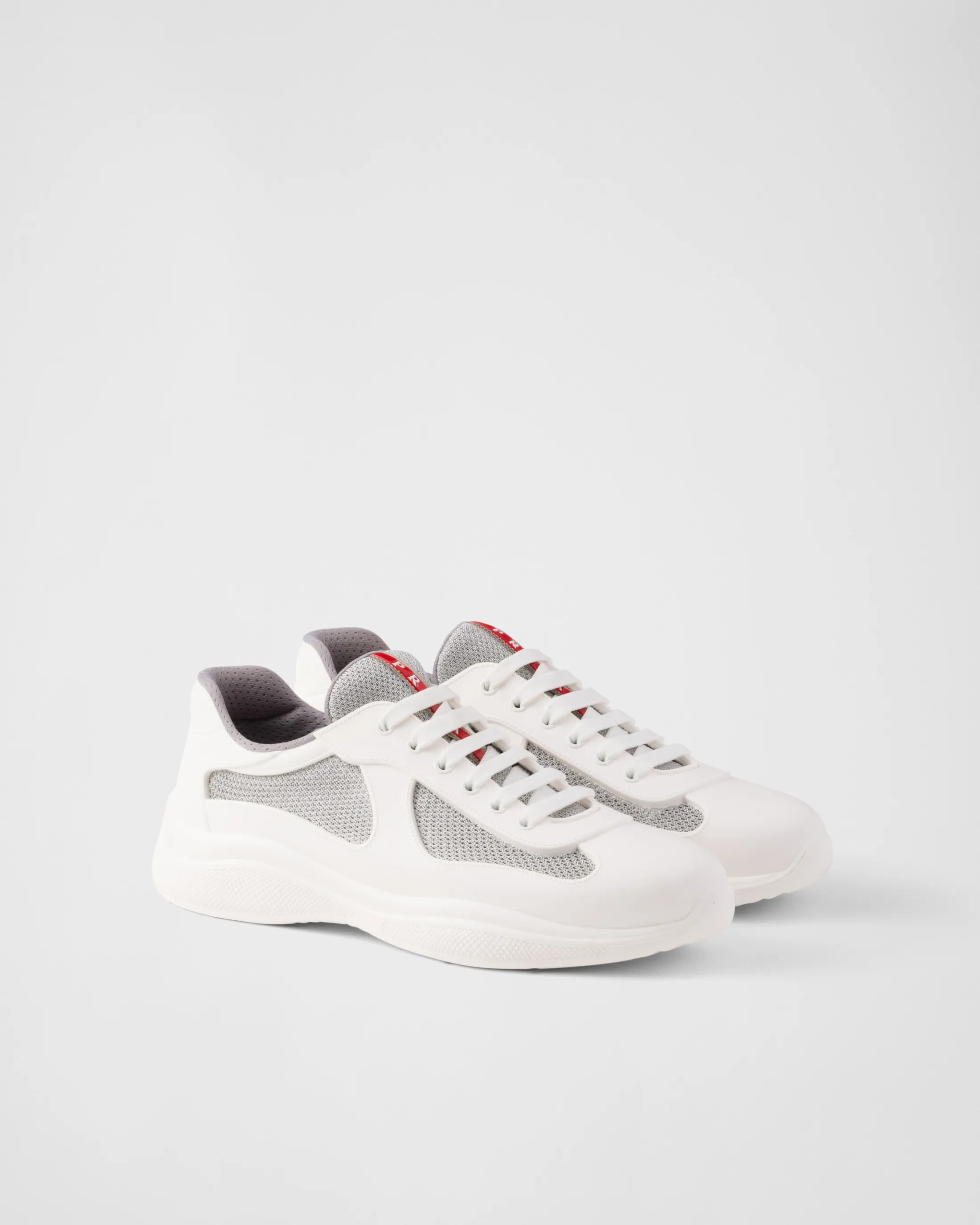 Prada America's Cup Soft rubber and bike fabric sneakers White Sale