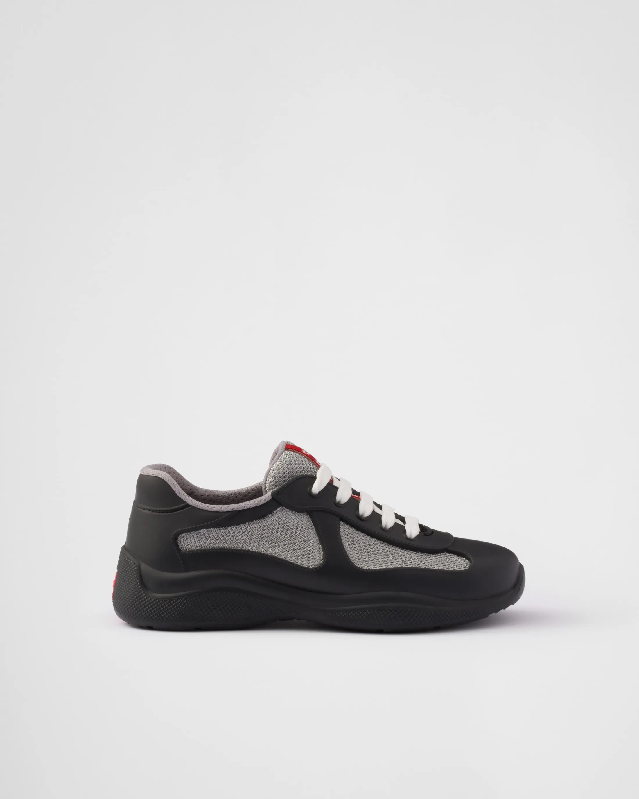 Prada America's Cup Soft rubber and bike fabric sneakers Black Flash Sale