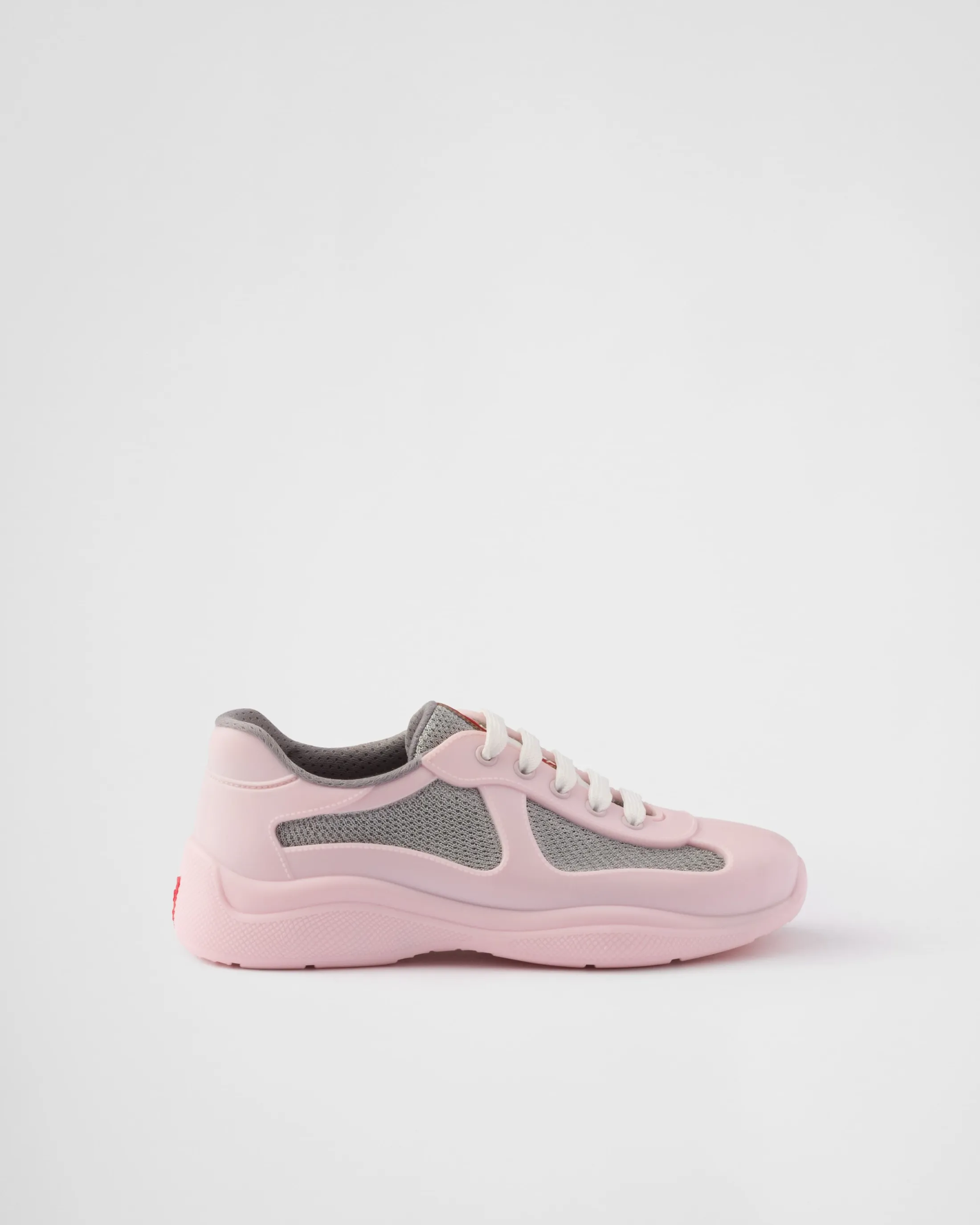 Prada America's Cup Soft rubber and bike fabric sneakers Alabasterpink Discount