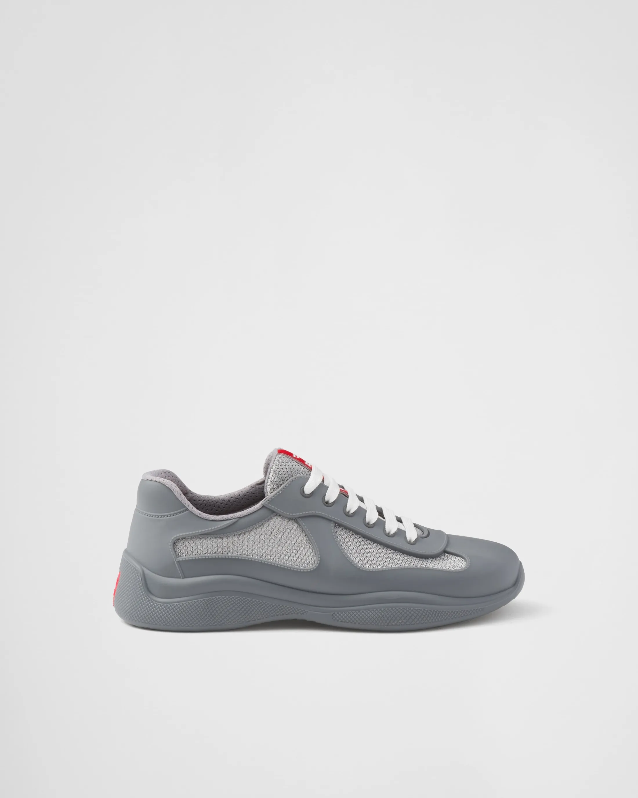 Prada America's Cup Soft rubber and bike fabric sneakers Steelgray Hot