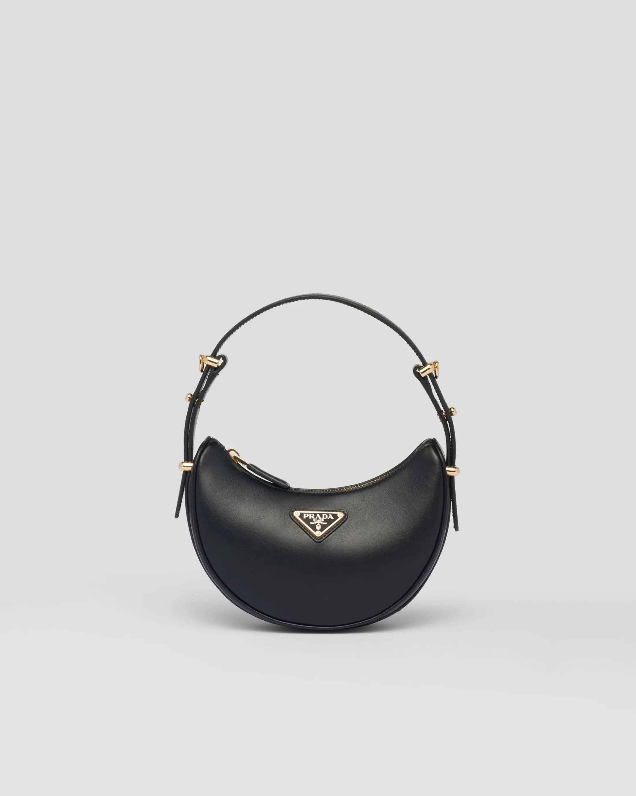 Prada Arqué leather mini shoulder bag Black Best Sale