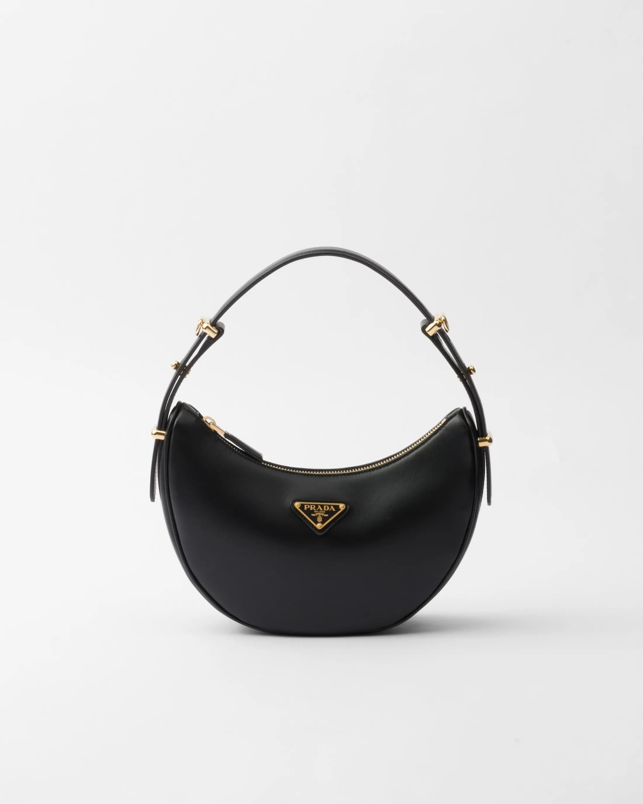 Prada Arqué small leather shoulder bag Black Discount