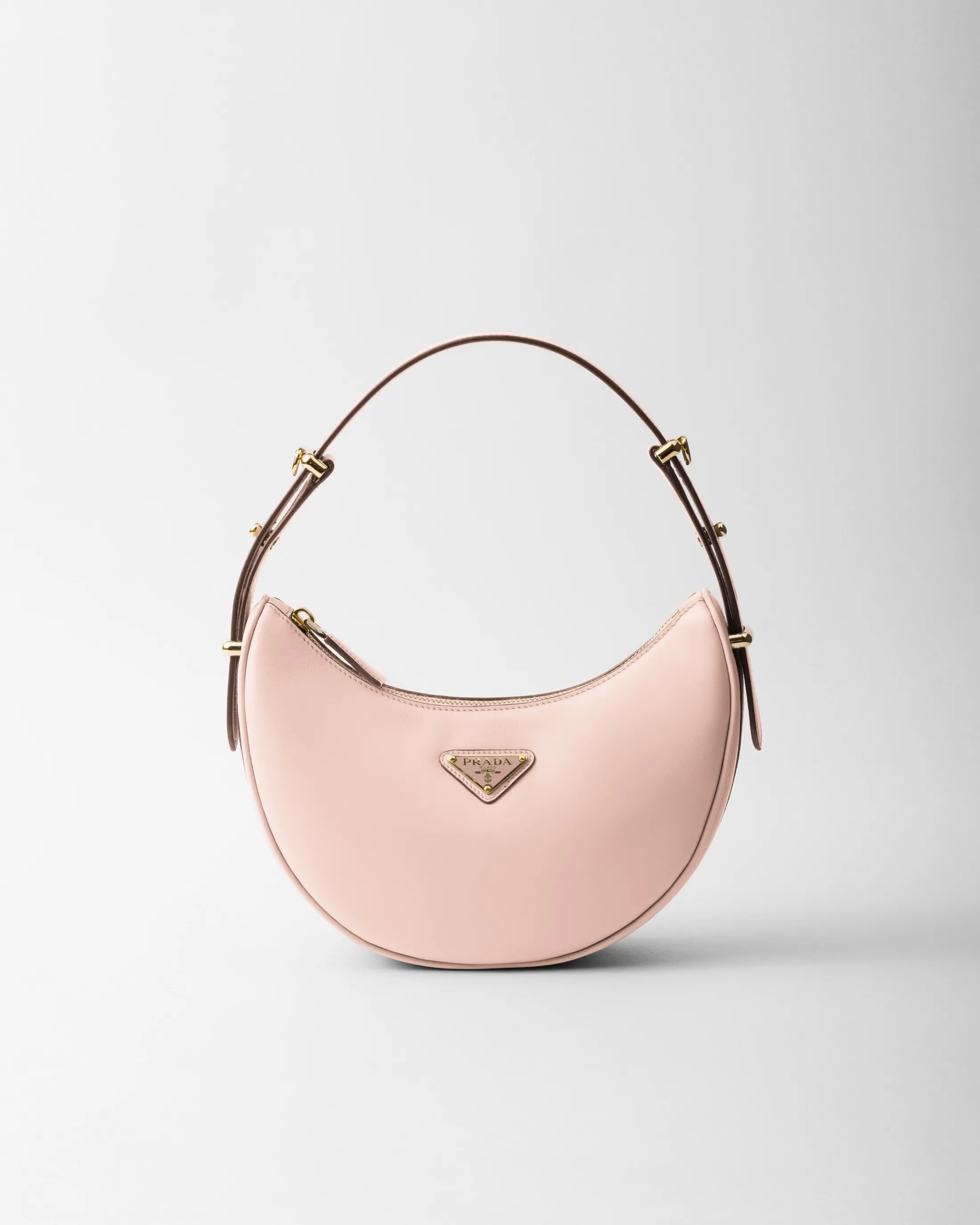 Prada Arqué small leather shoulder bag Peach Cheap