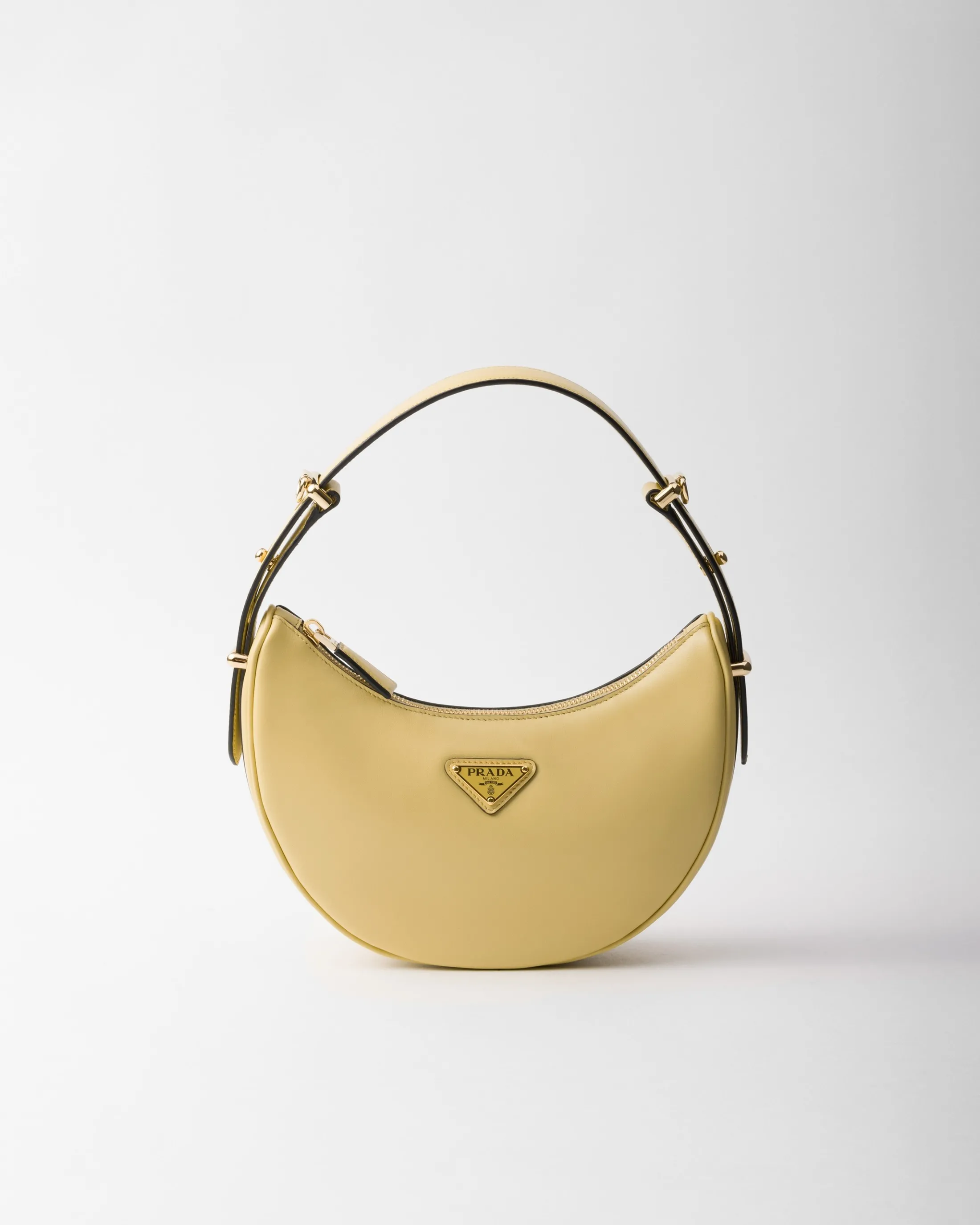 Prada Arqué small leather shoulder bag Vanilla Online