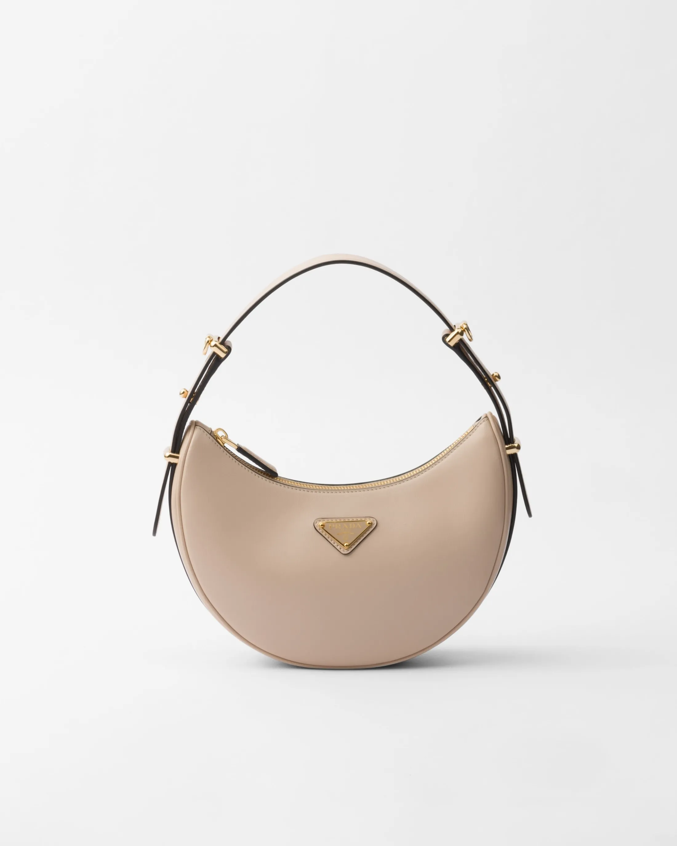 Prada Arqué small leather shoulder bag Travertine Shop