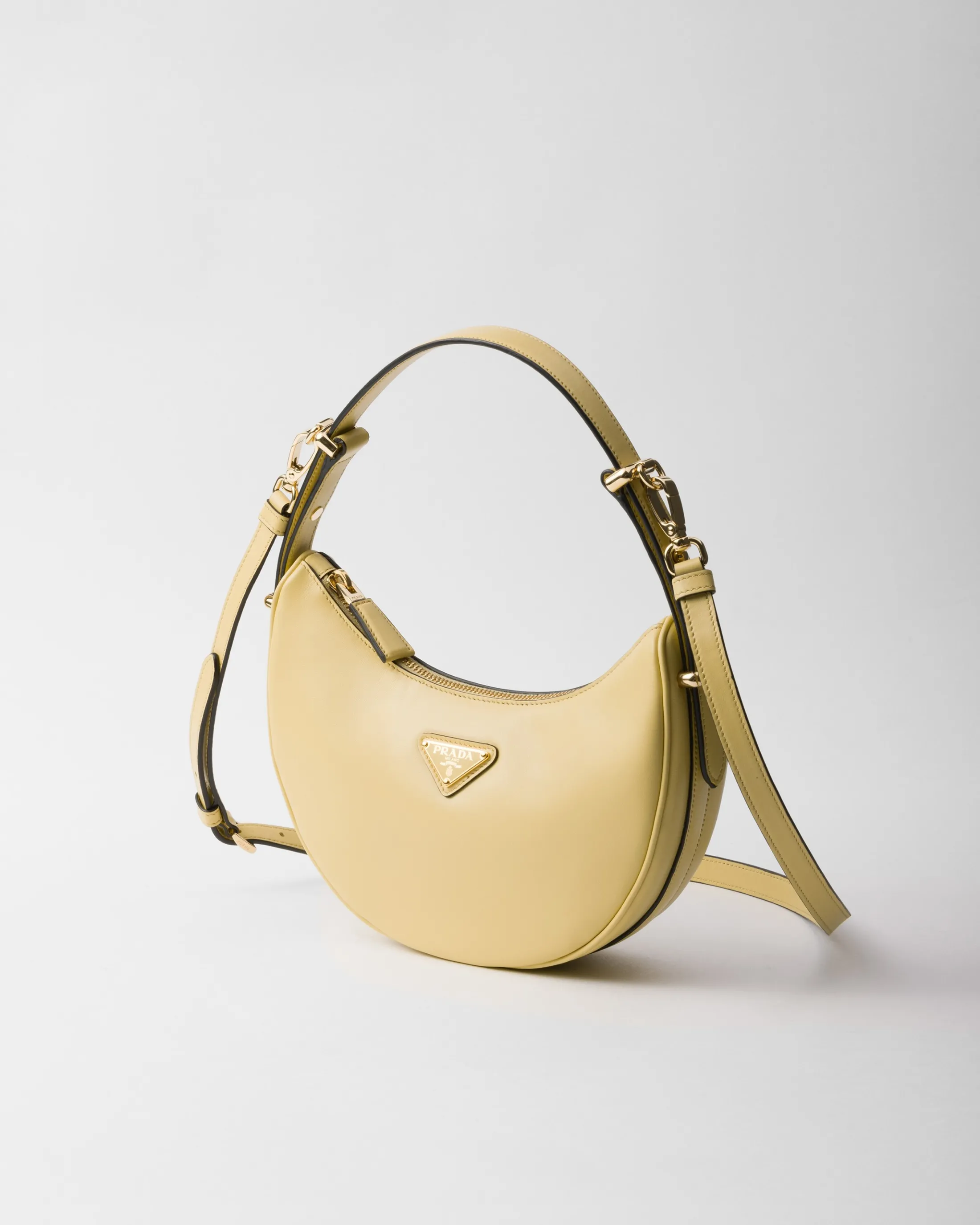 Prada Arqué small leather shoulder bag Vanilla Online