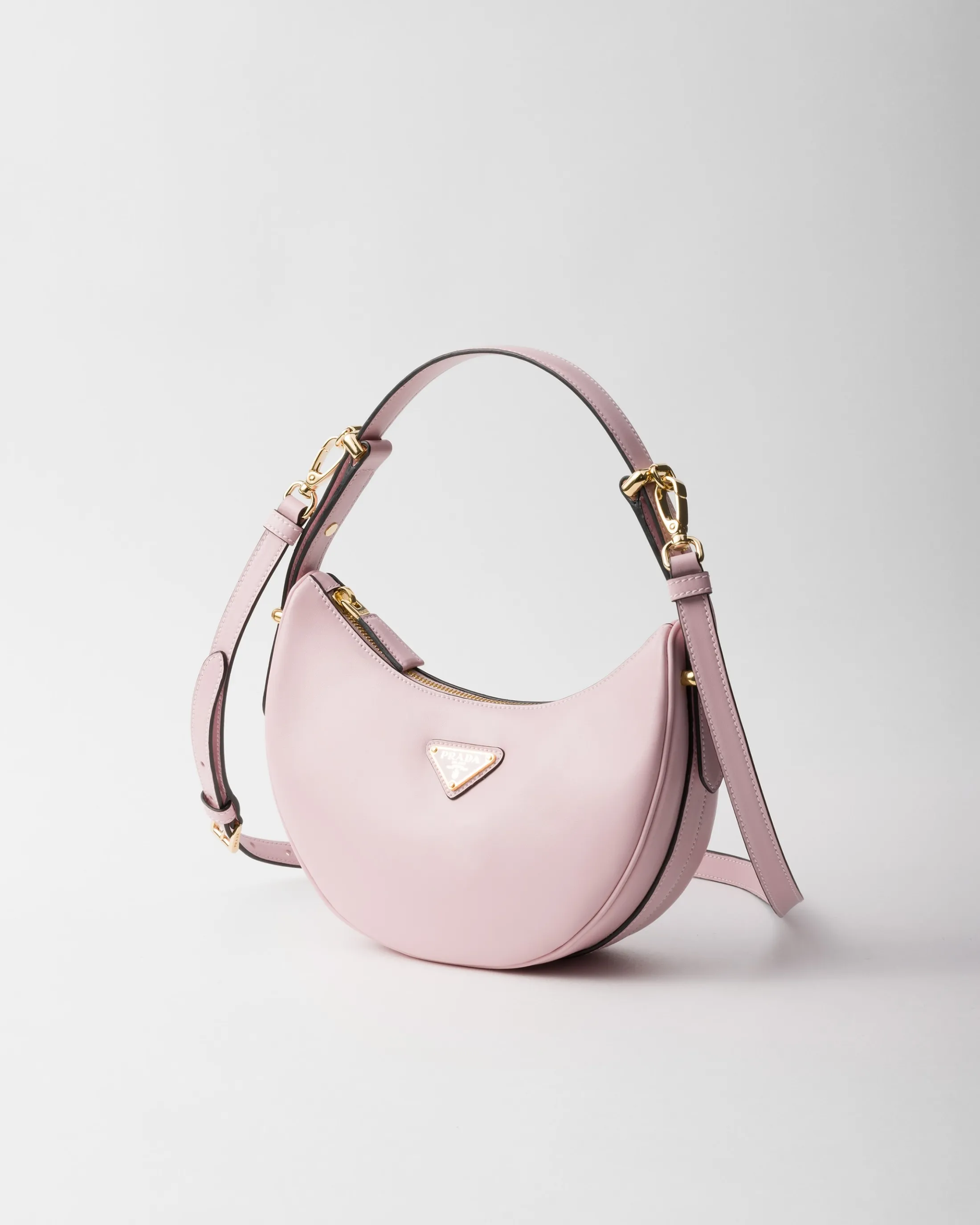 Prada Arqué small leather shoulder bag Alabaster Discount