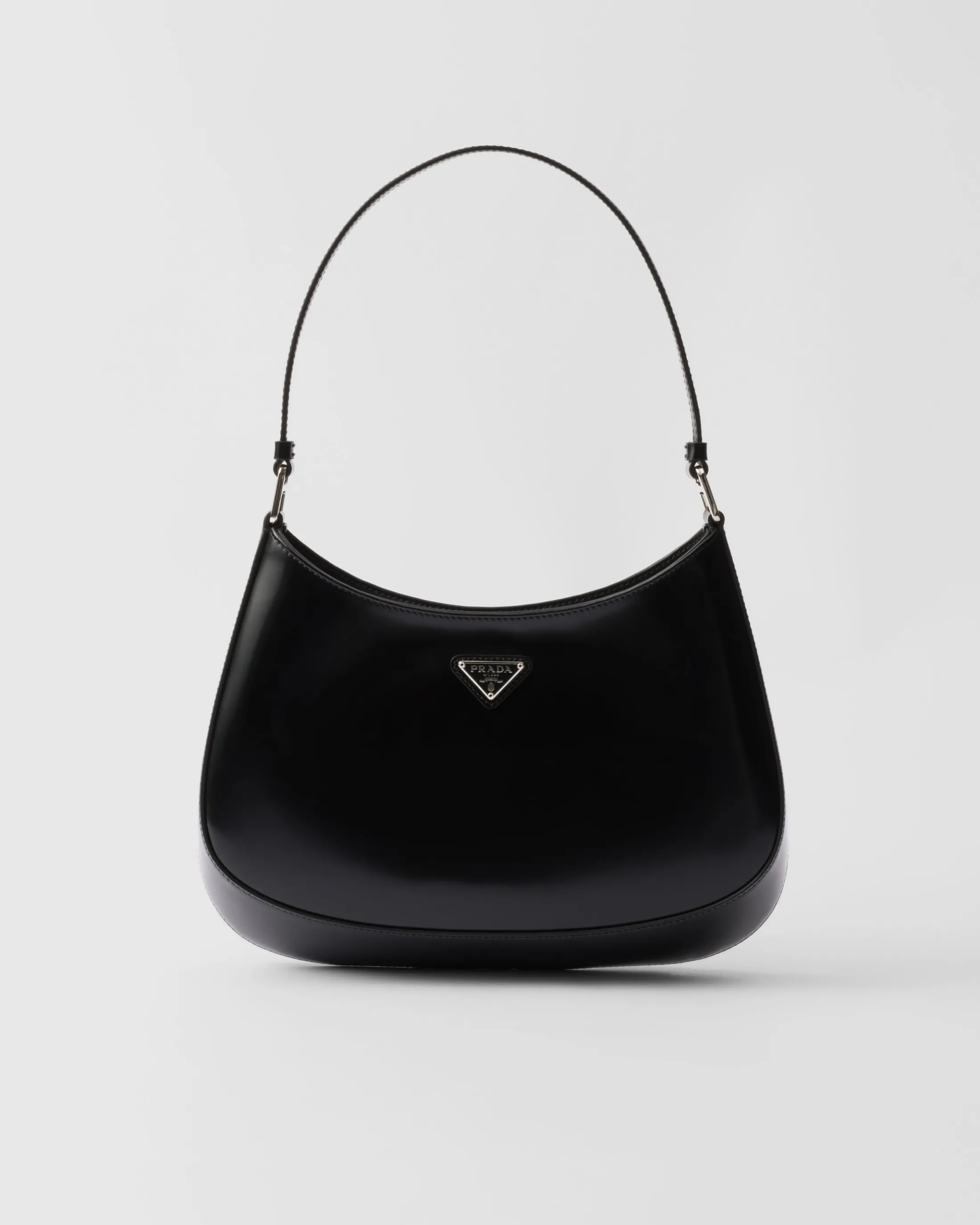 Prada Cleo brushed leather shoulder bag Black Discount