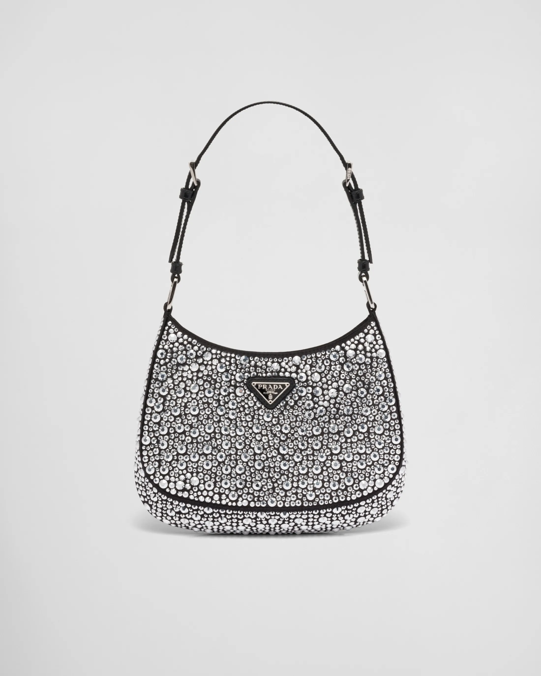 Prada Cleo satin bag with crystals Metal New