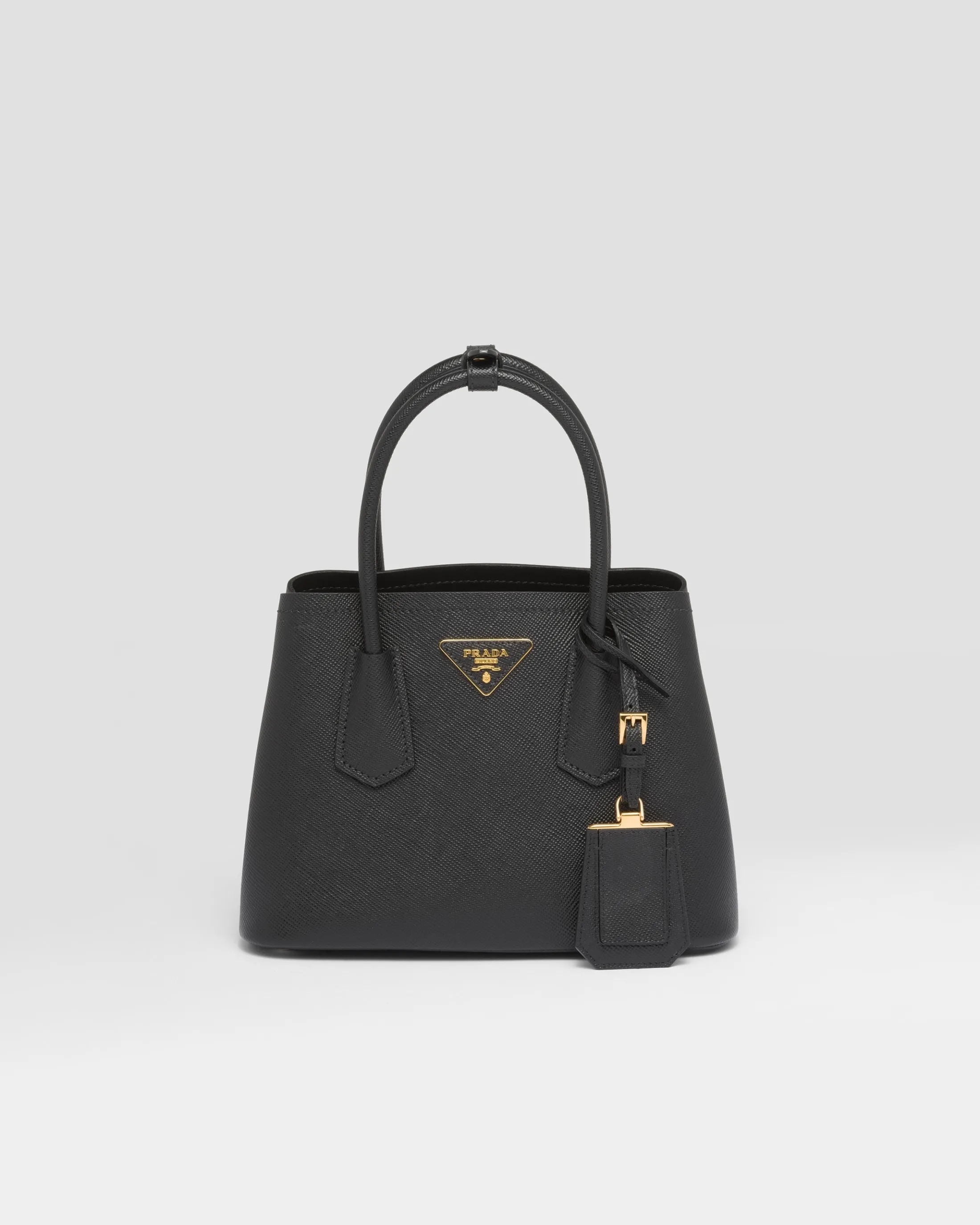 Prada Double Saffiano leather mini bag Black Outlet