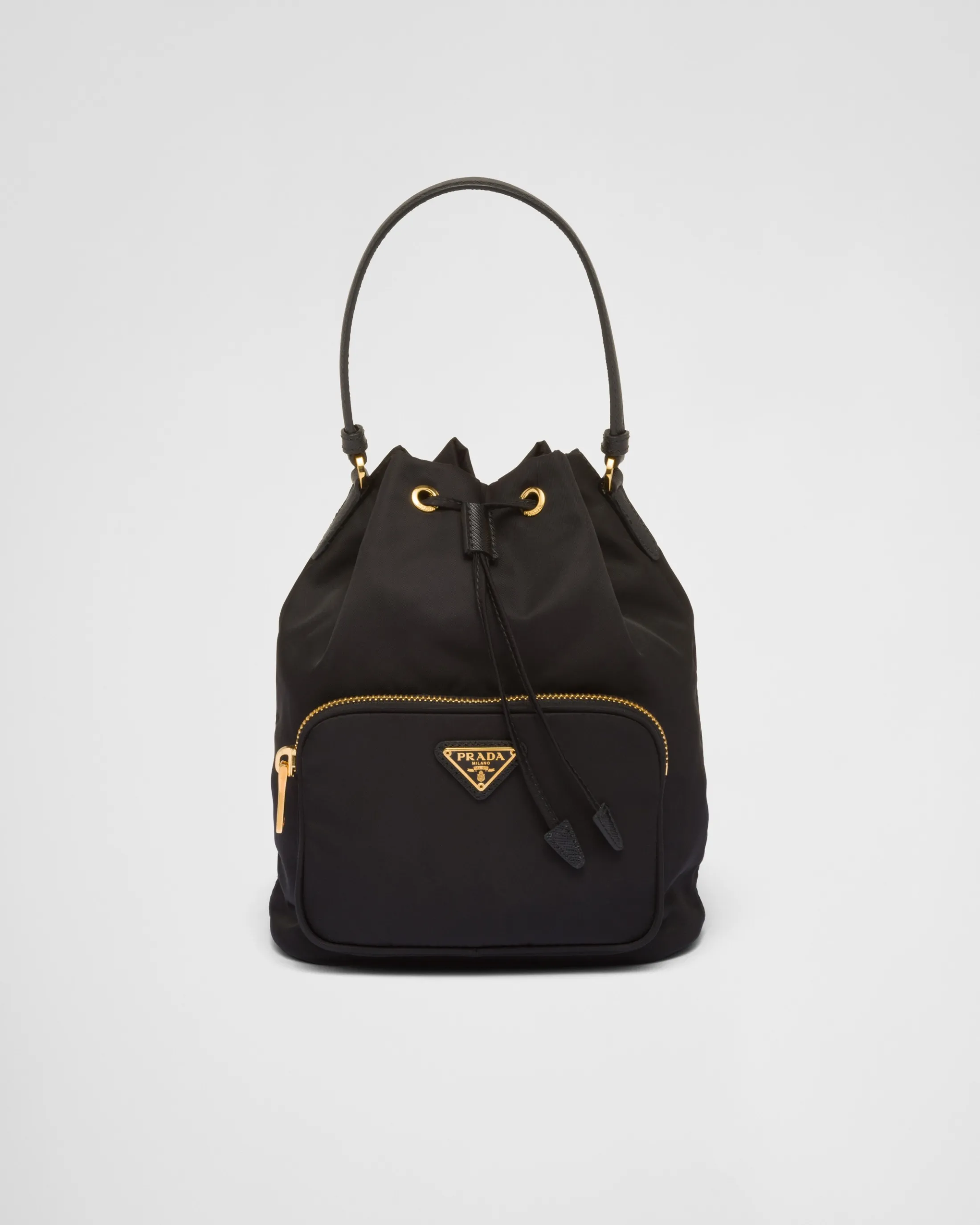 Prada Duet Re-Nylon bucket bag Black Flash Sale