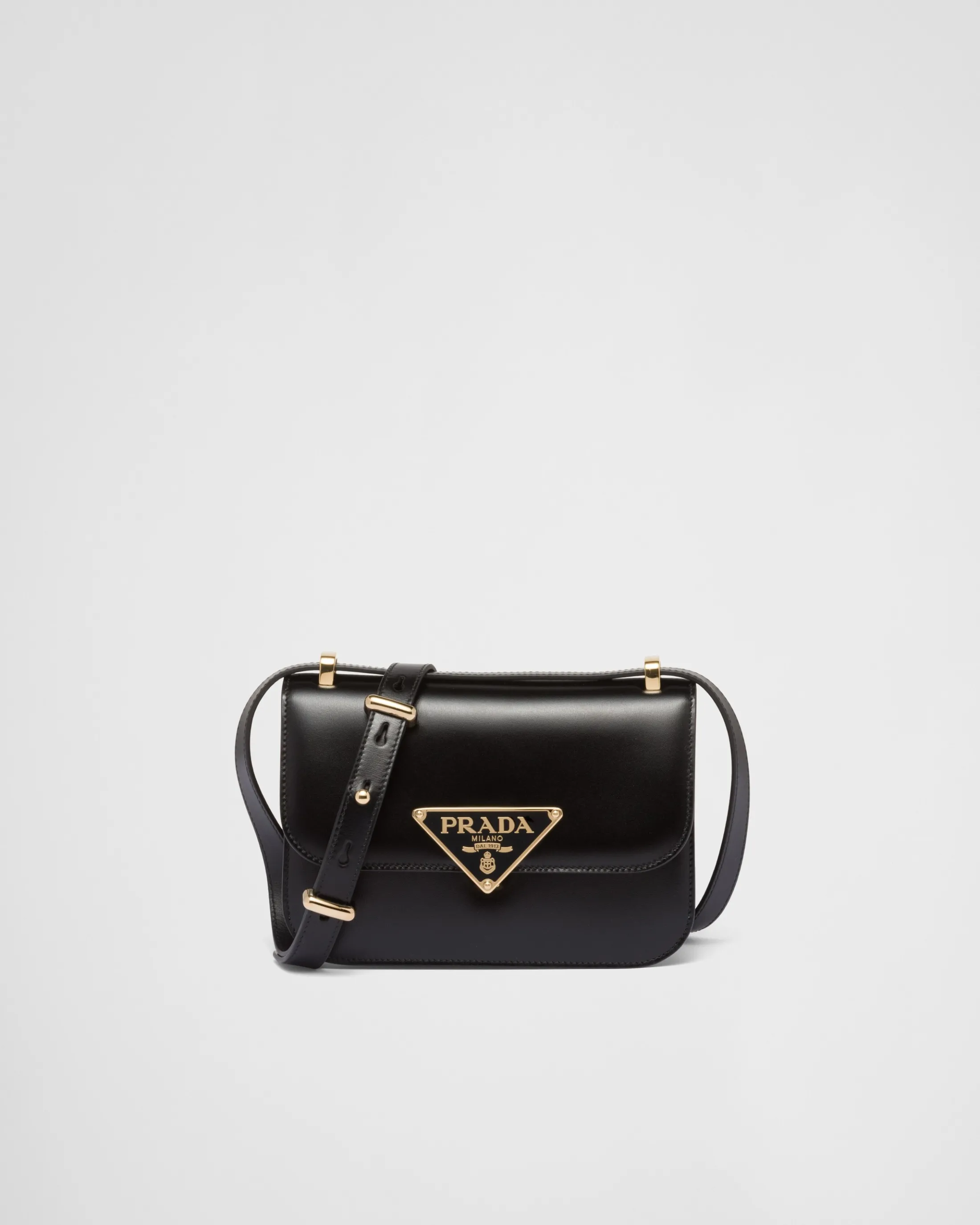 Prada Emblème leather bag Black Flash Sale