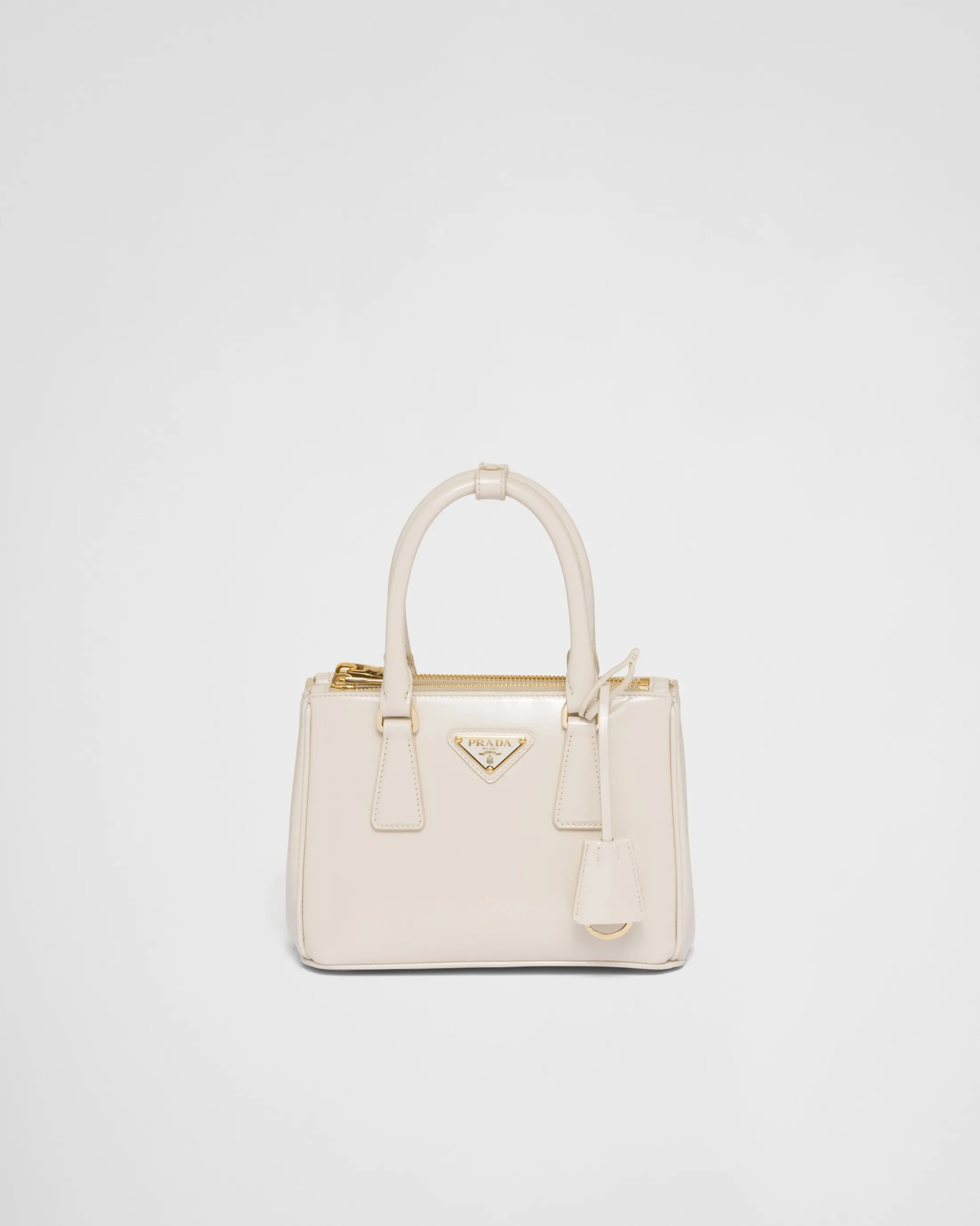 Prada Galleria patent leather mini bag Ivory Cheap