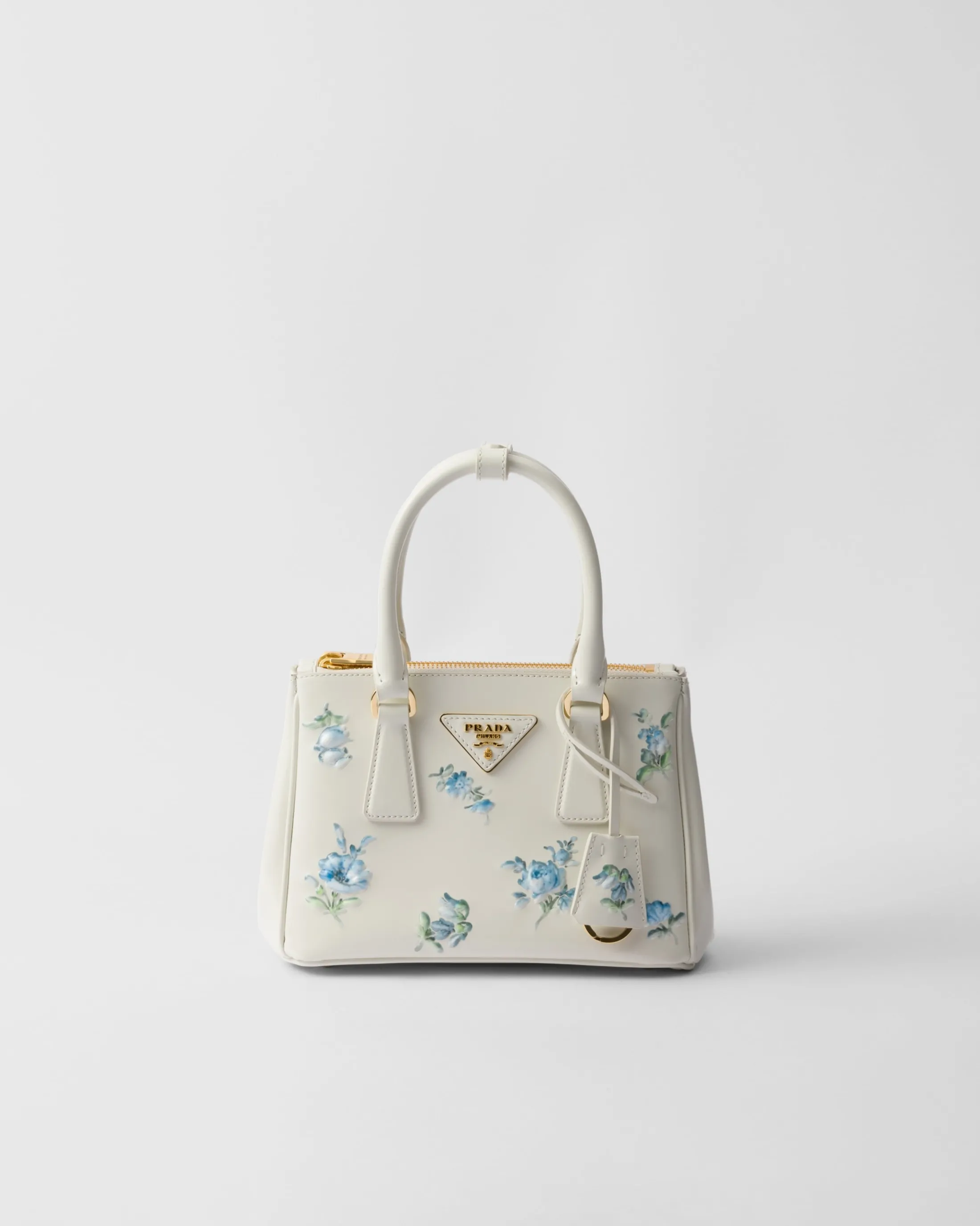 Prada Galleria printed brushed leather mini-bag White Discount