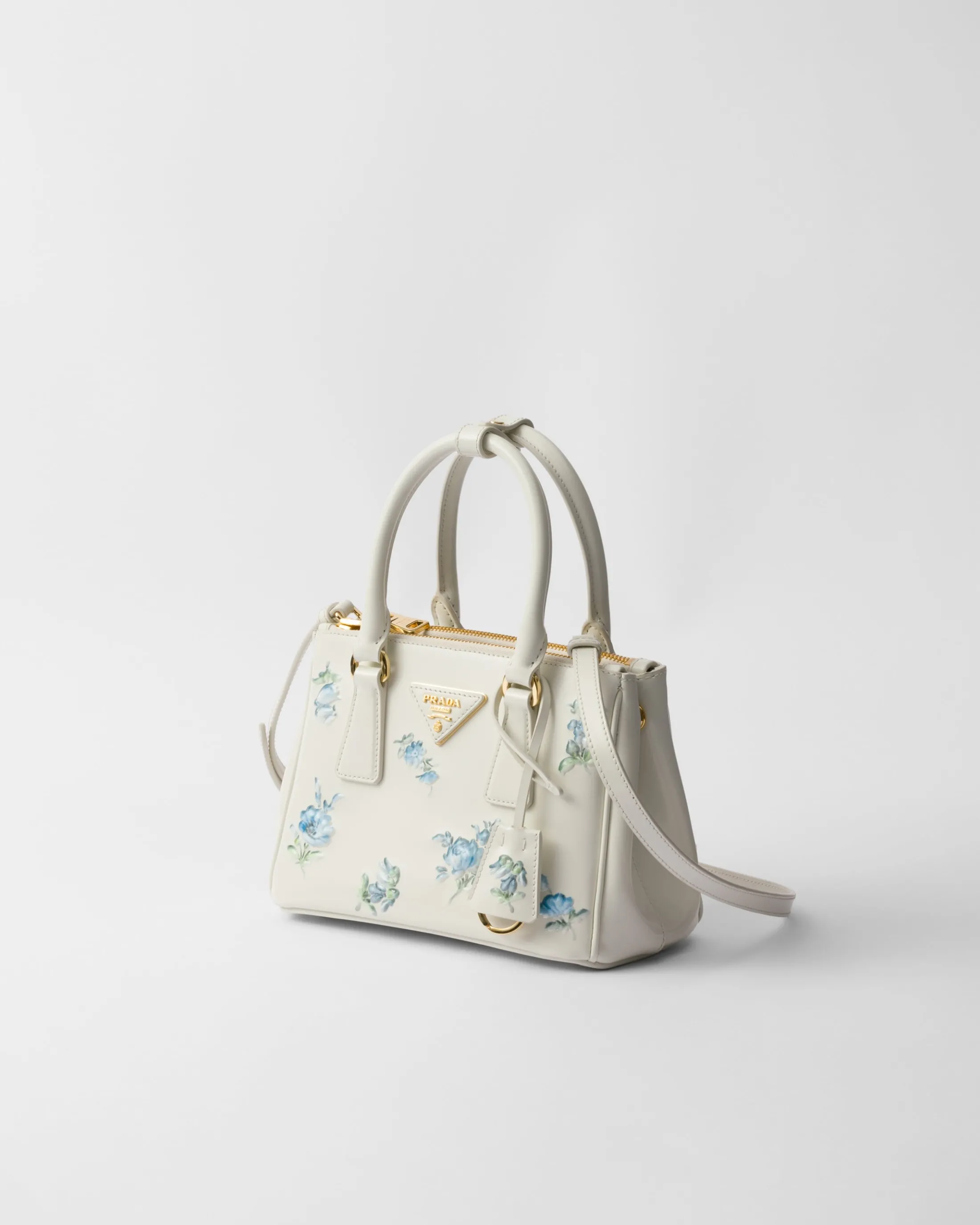 Prada Galleria printed brushed leather mini-bag White Discount