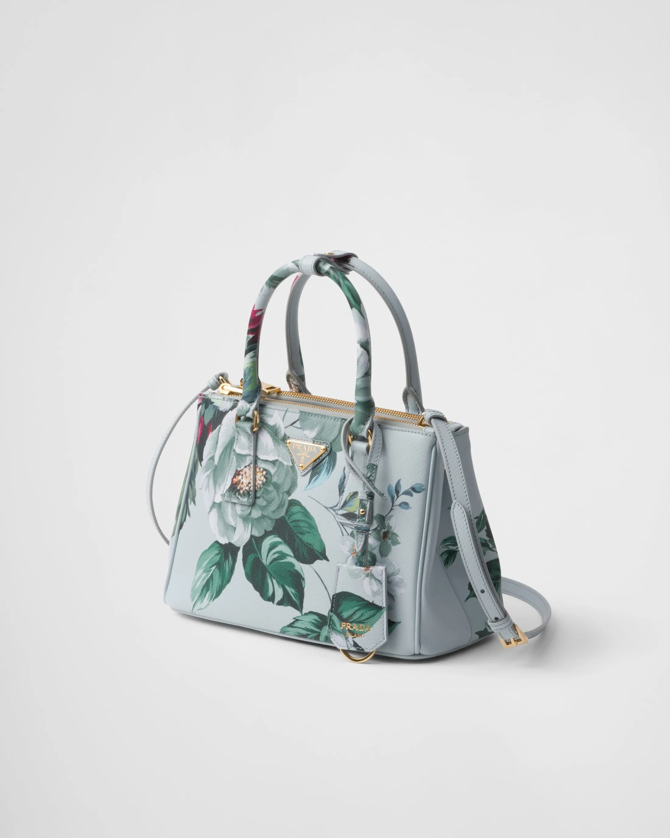 Prada Galleria printed Saffiano leather bag Sagegreen Best Sale