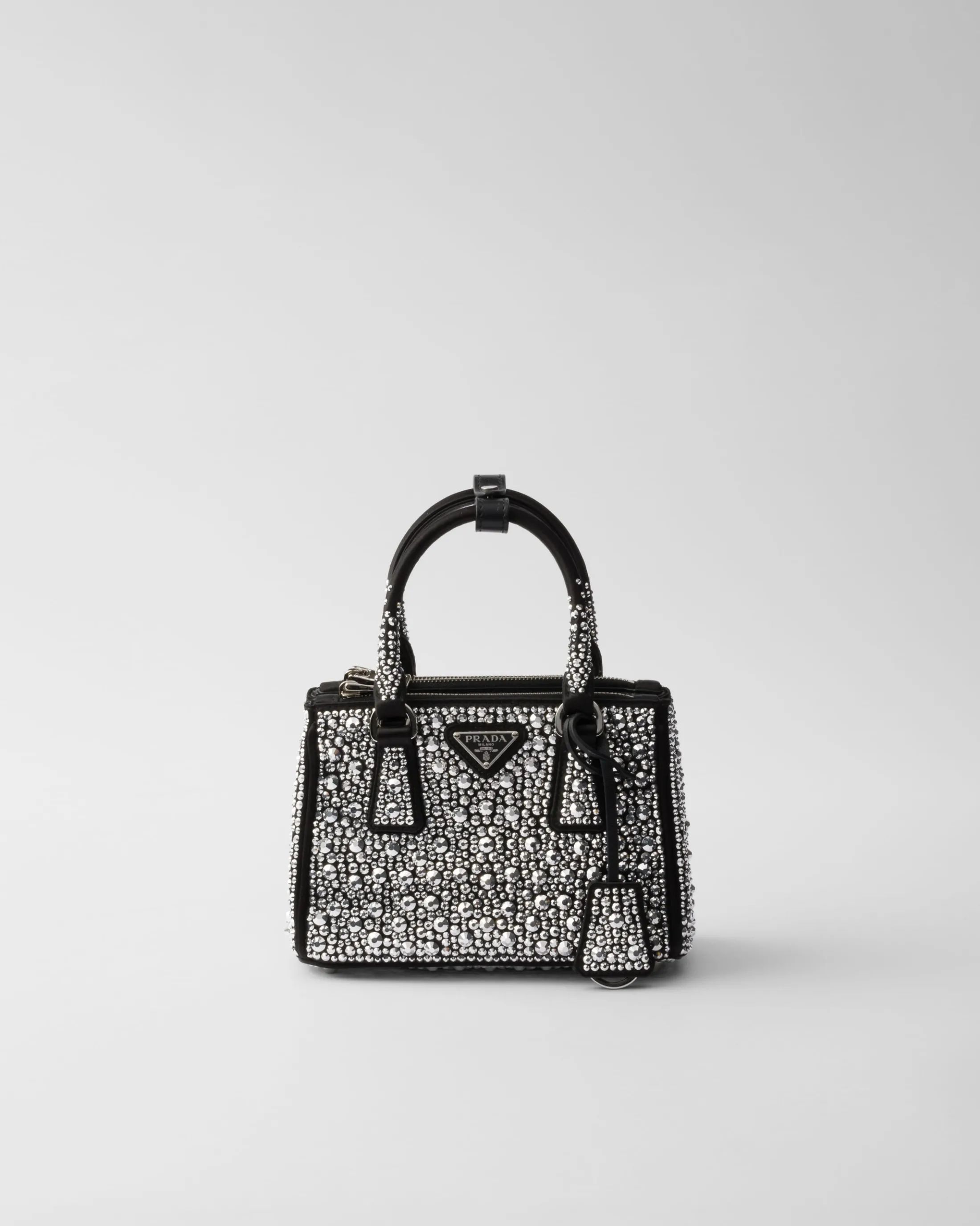 Prada Galleria satin micro-bag with decorations Metal Best Sale