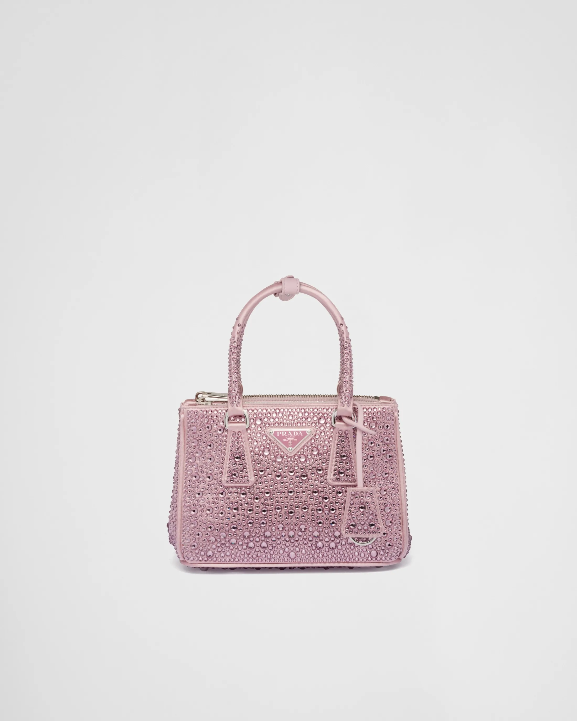 Prada Galleria satin mini-bag with crystals Alabasterpink Discount