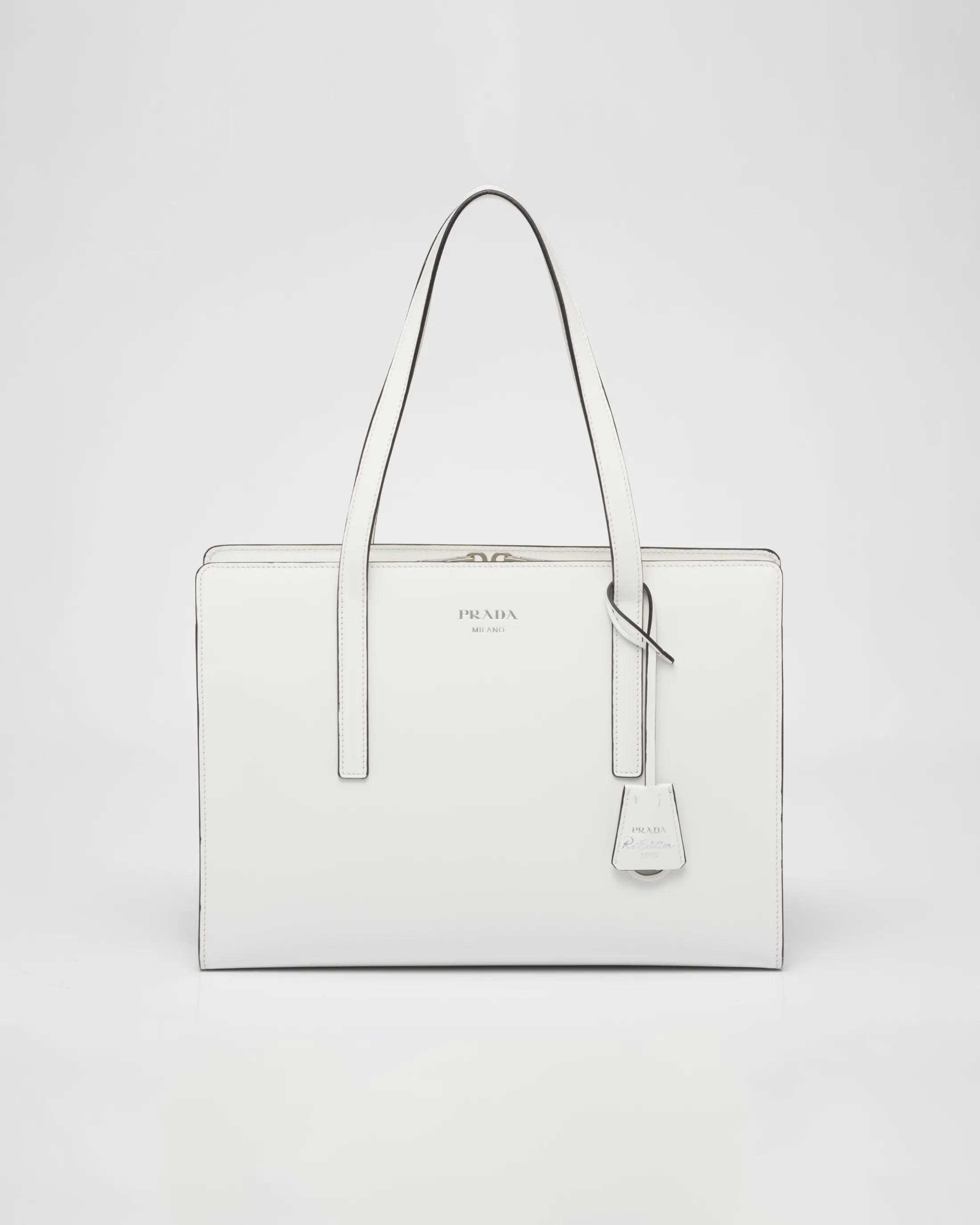 Prada Re-Edition 1995 brushed-leather medium handbag White Best