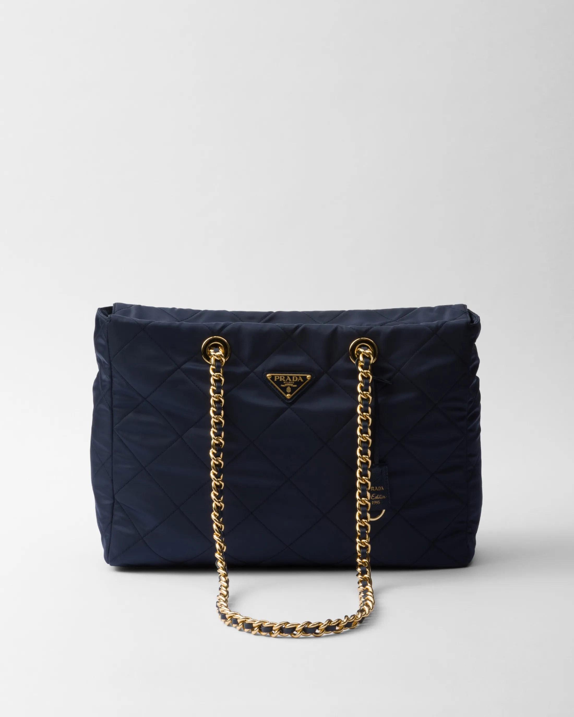 Prada Re-Edition 1995 Chaîne large Re-Nylon bag Navy Flash Sale