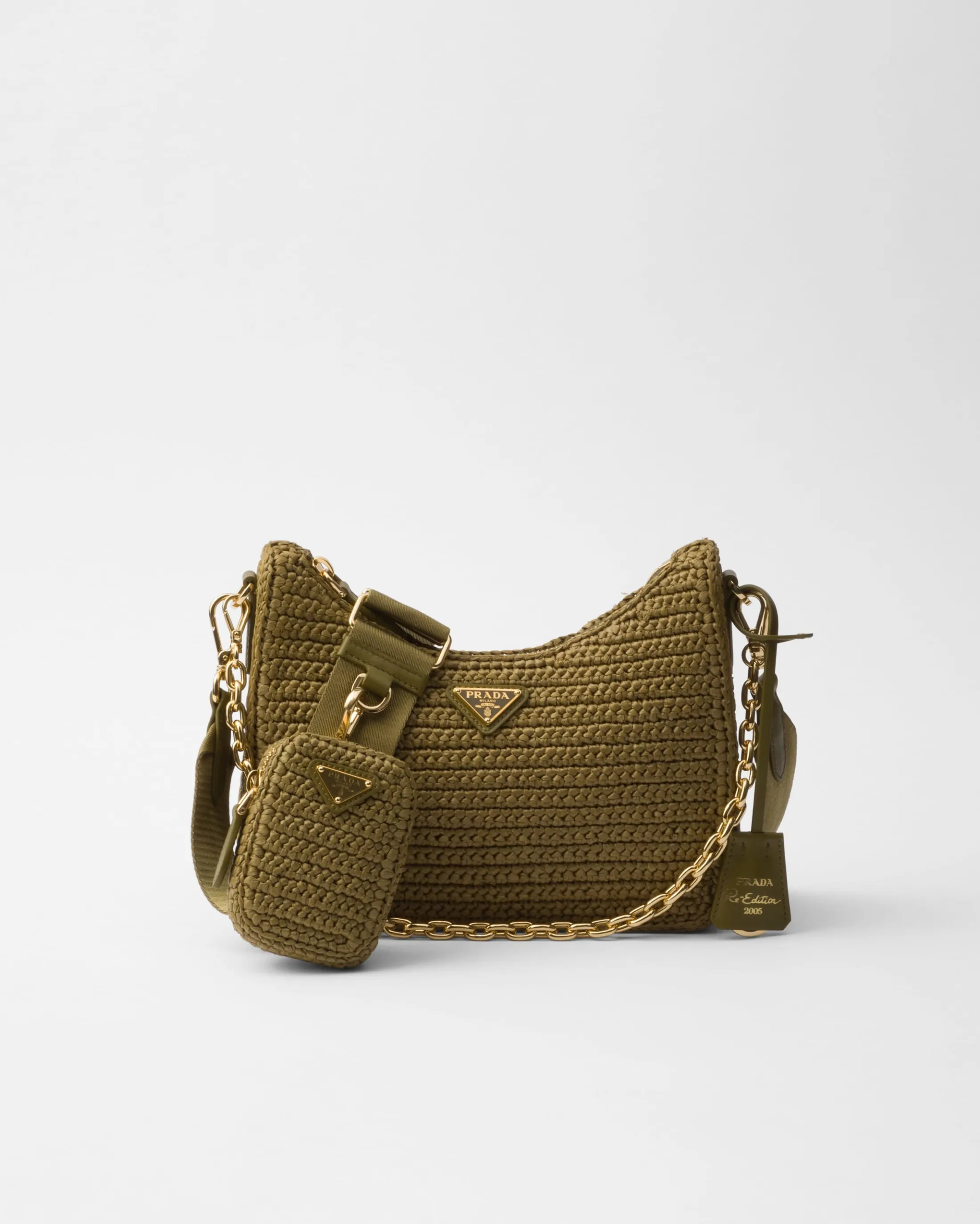 Prada Re-Edition 2005 crochet bag Olivegreen Outlet