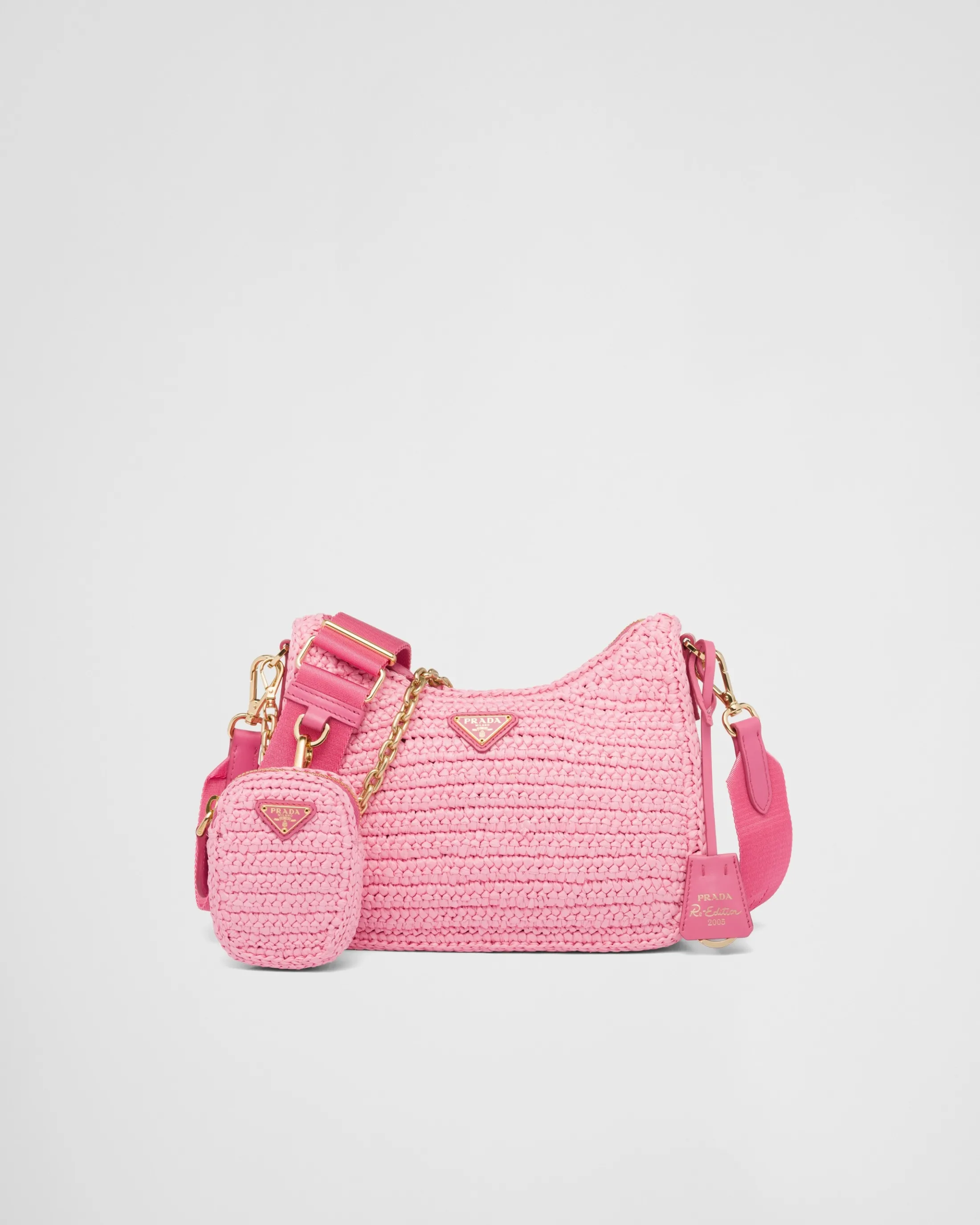 Prada Re-Edition 2005 crochet bag Petalpink Hot