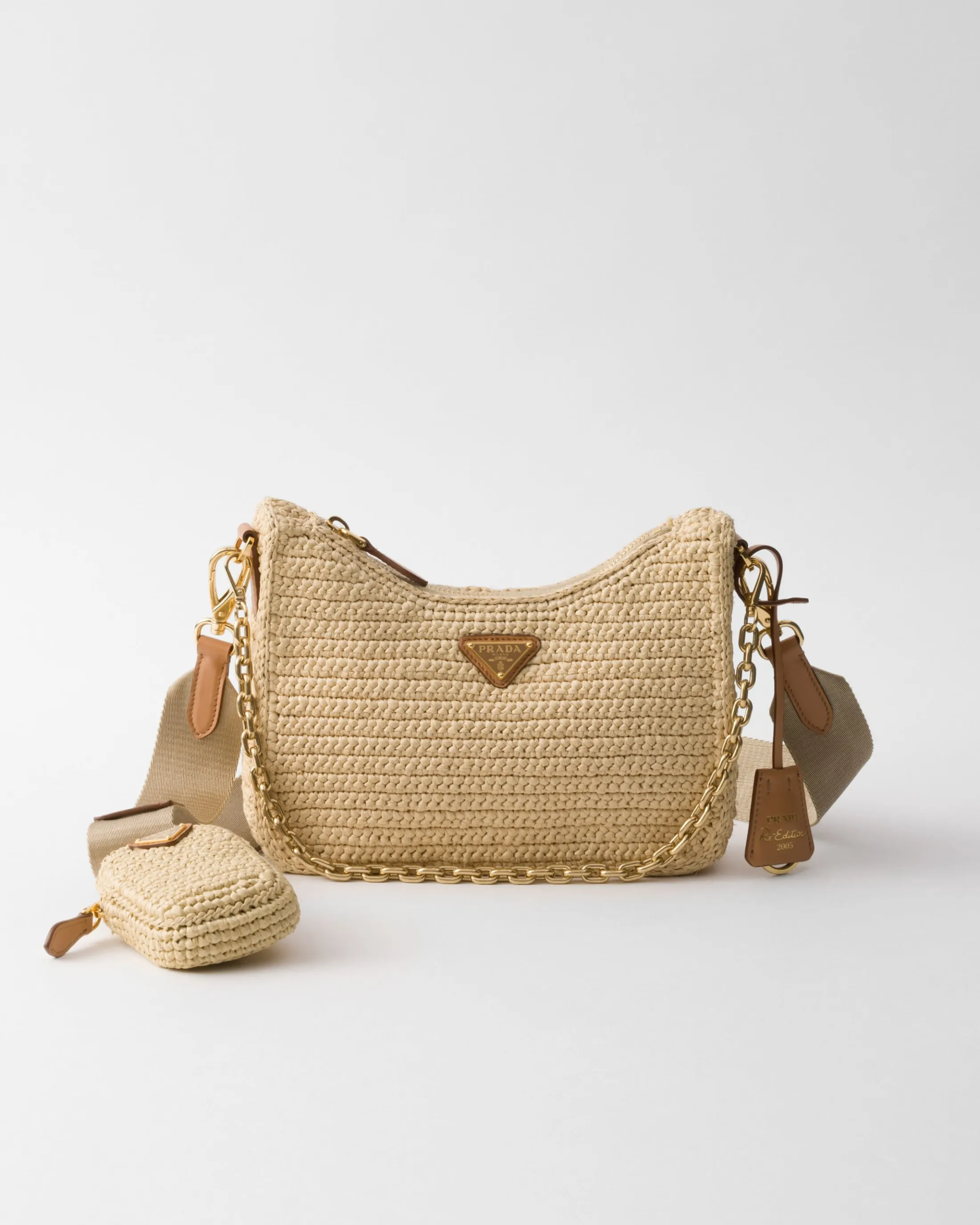 Prada Re-Edition 2005 crochet bag Natural Best