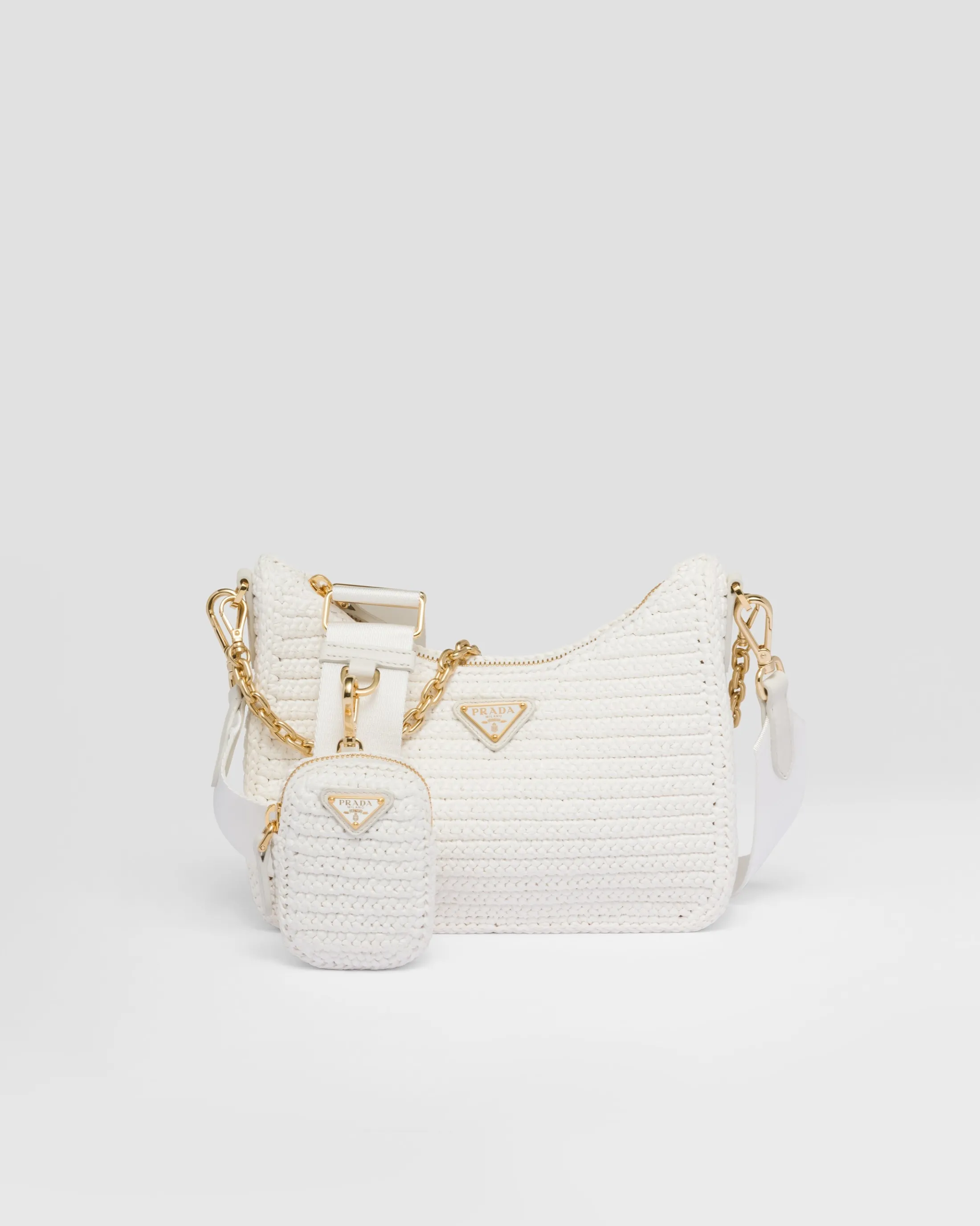 Prada Re-Edition 2005 crochet bag White Discount