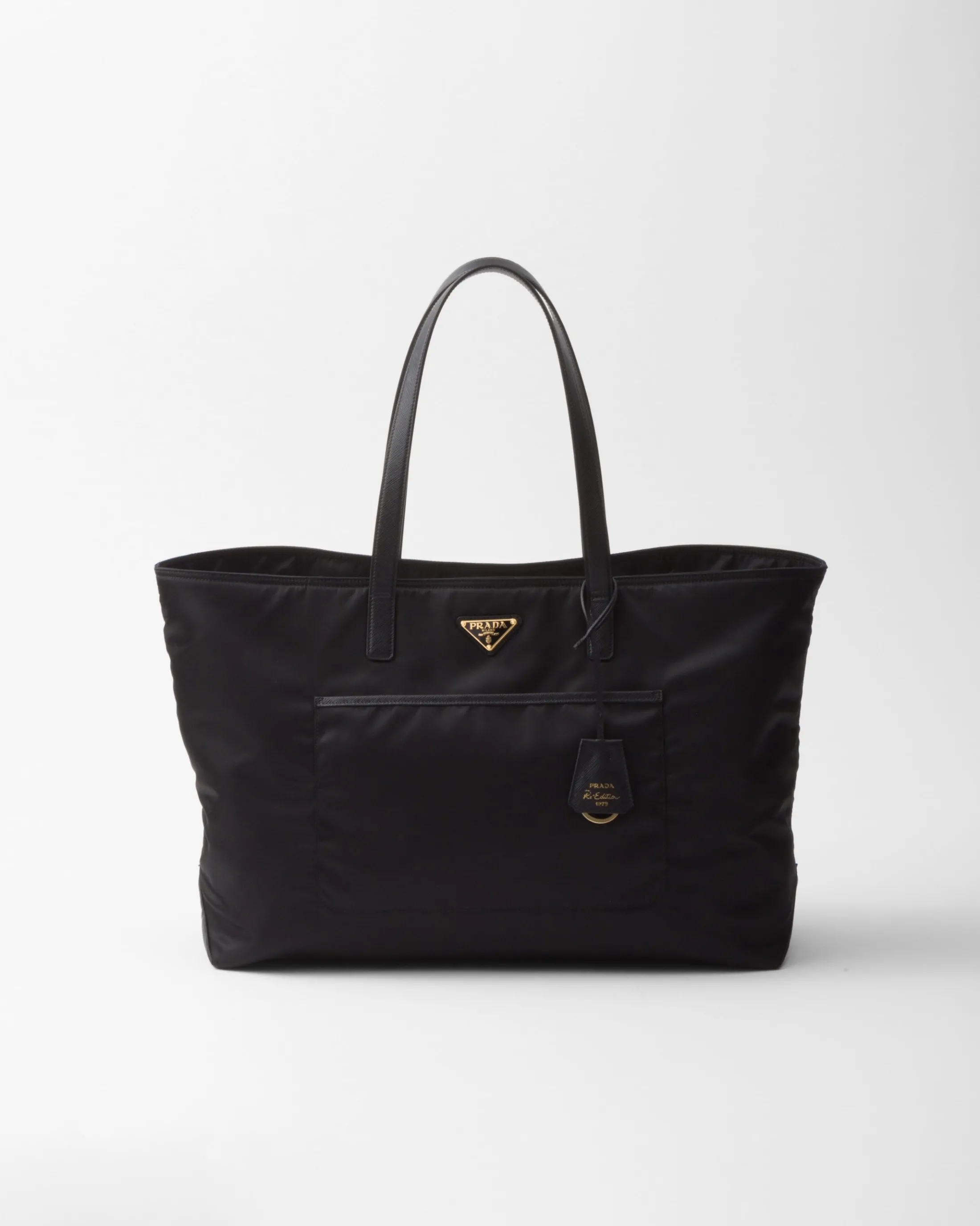 Prada Re-Edition 1978 large Re-Nylon and Saffiano leather tote bag Black Clearance