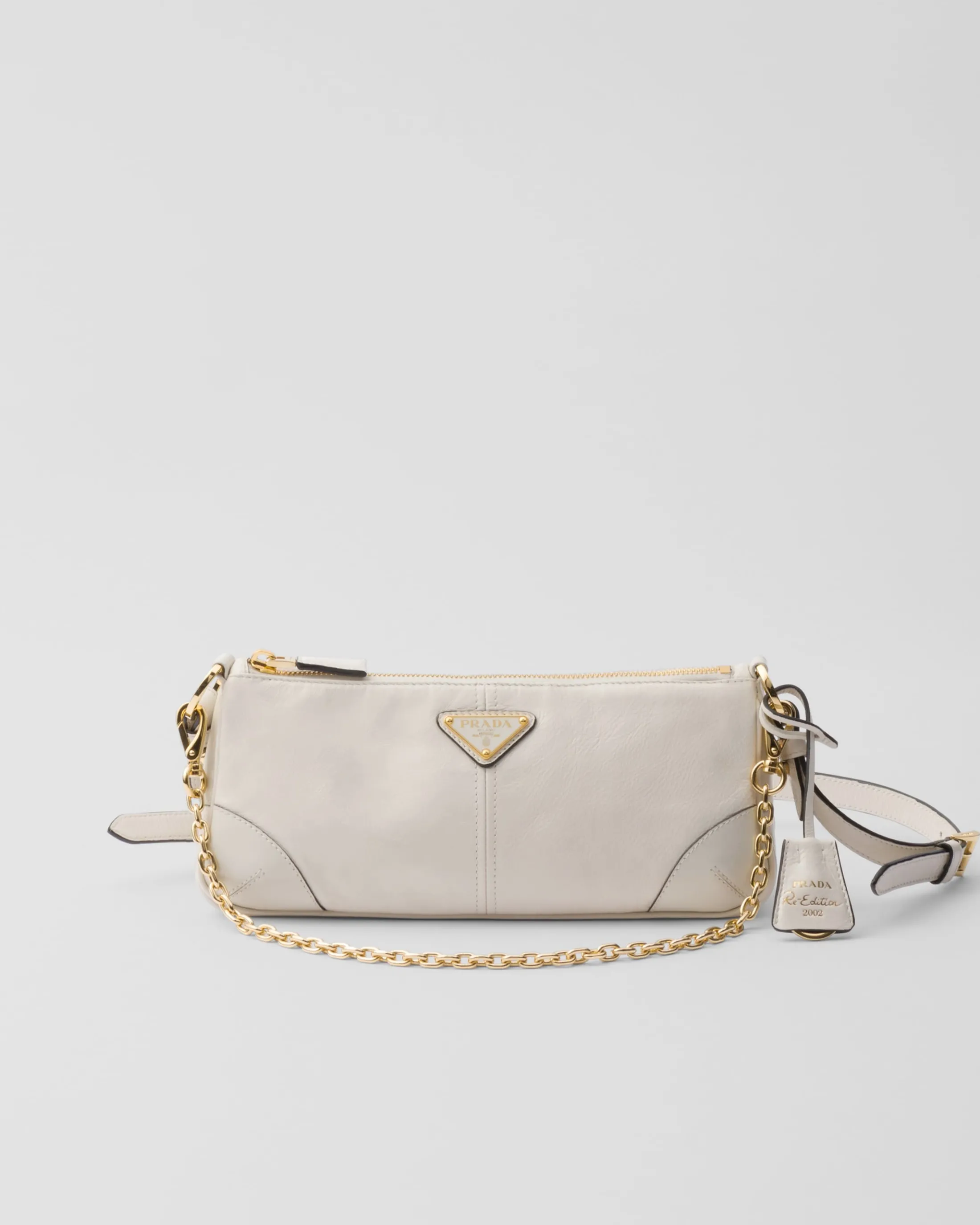 Prada Re-Edition 2002 medium leather shoulder bag White Sale