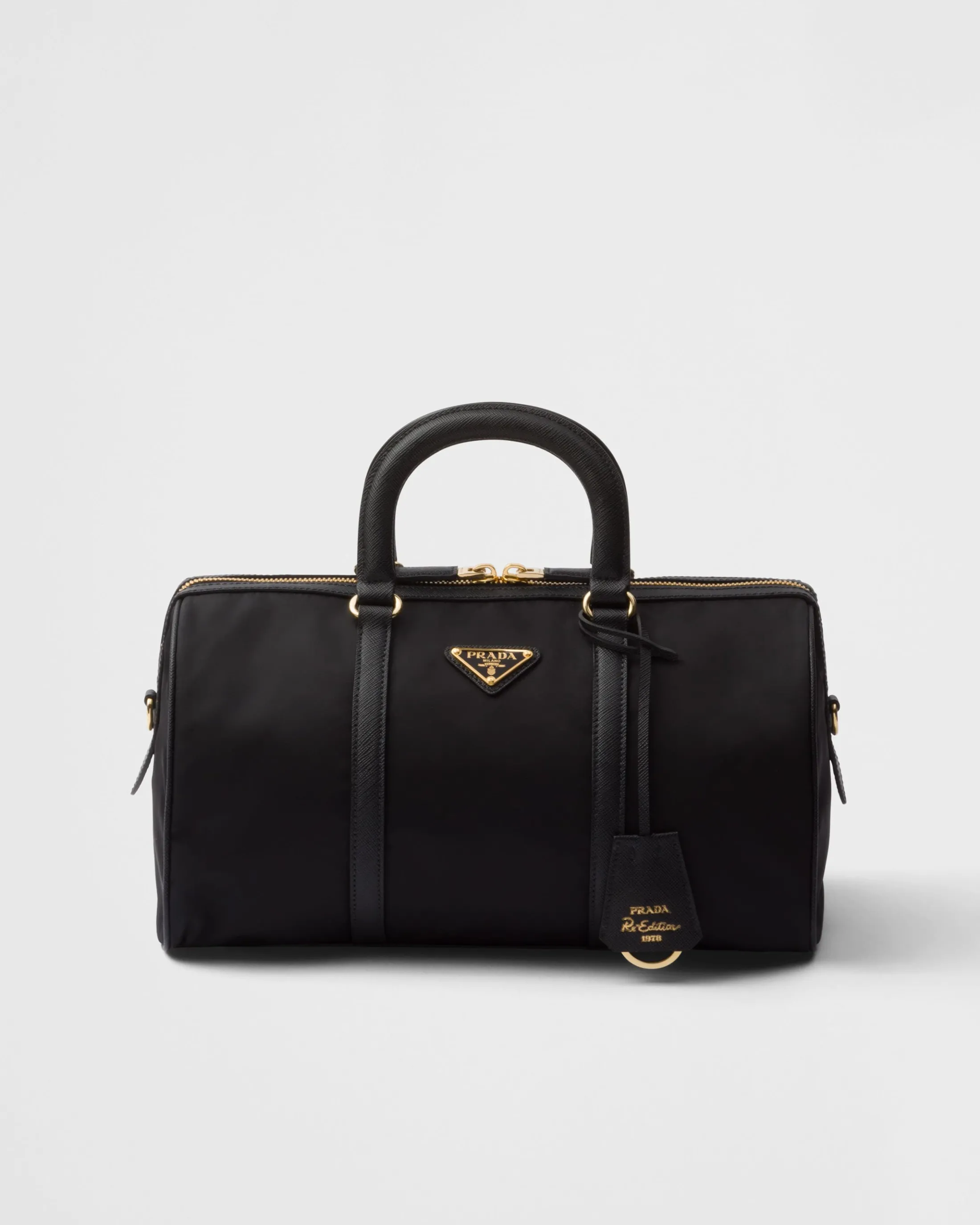 Prada Re-Edition 1978 medium Re-Nylon and Saffiano leather top-handle bag Black Clearance