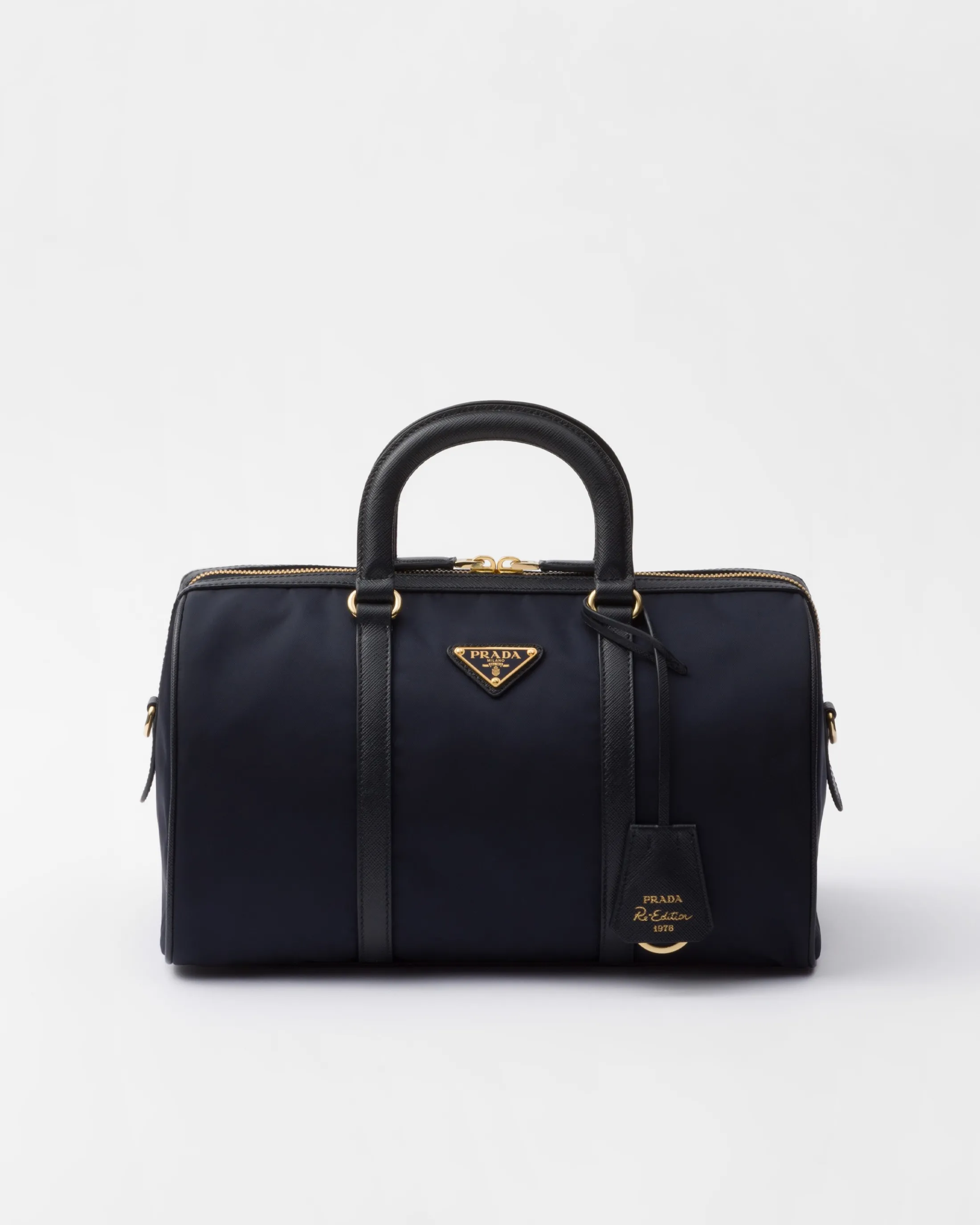 Prada Re-Edition 1978 medium Re-Nylon and Saffiano leather top-handle bag Navy Hot